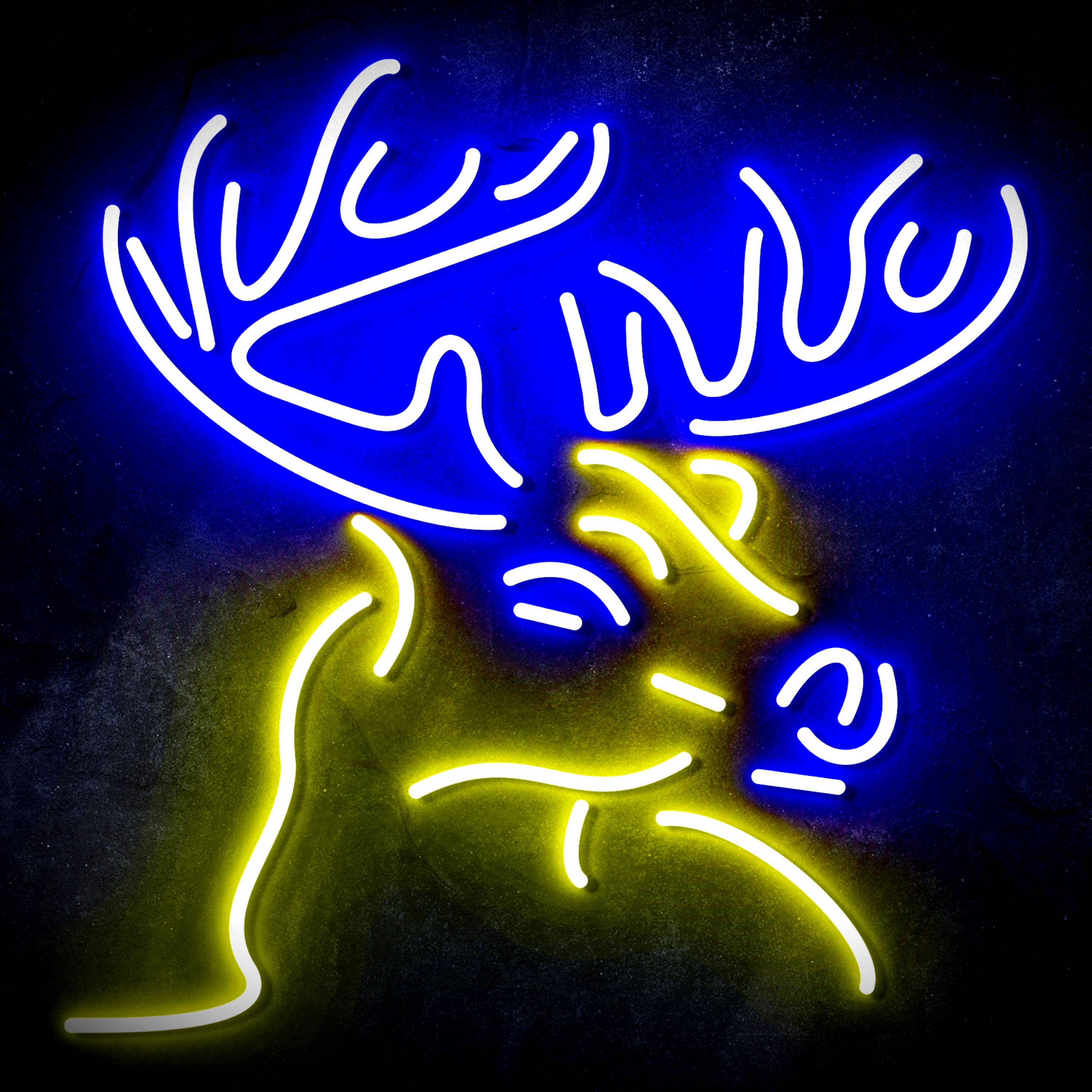 Deer Head for Busch Beer Flex Neon-like LED Sign