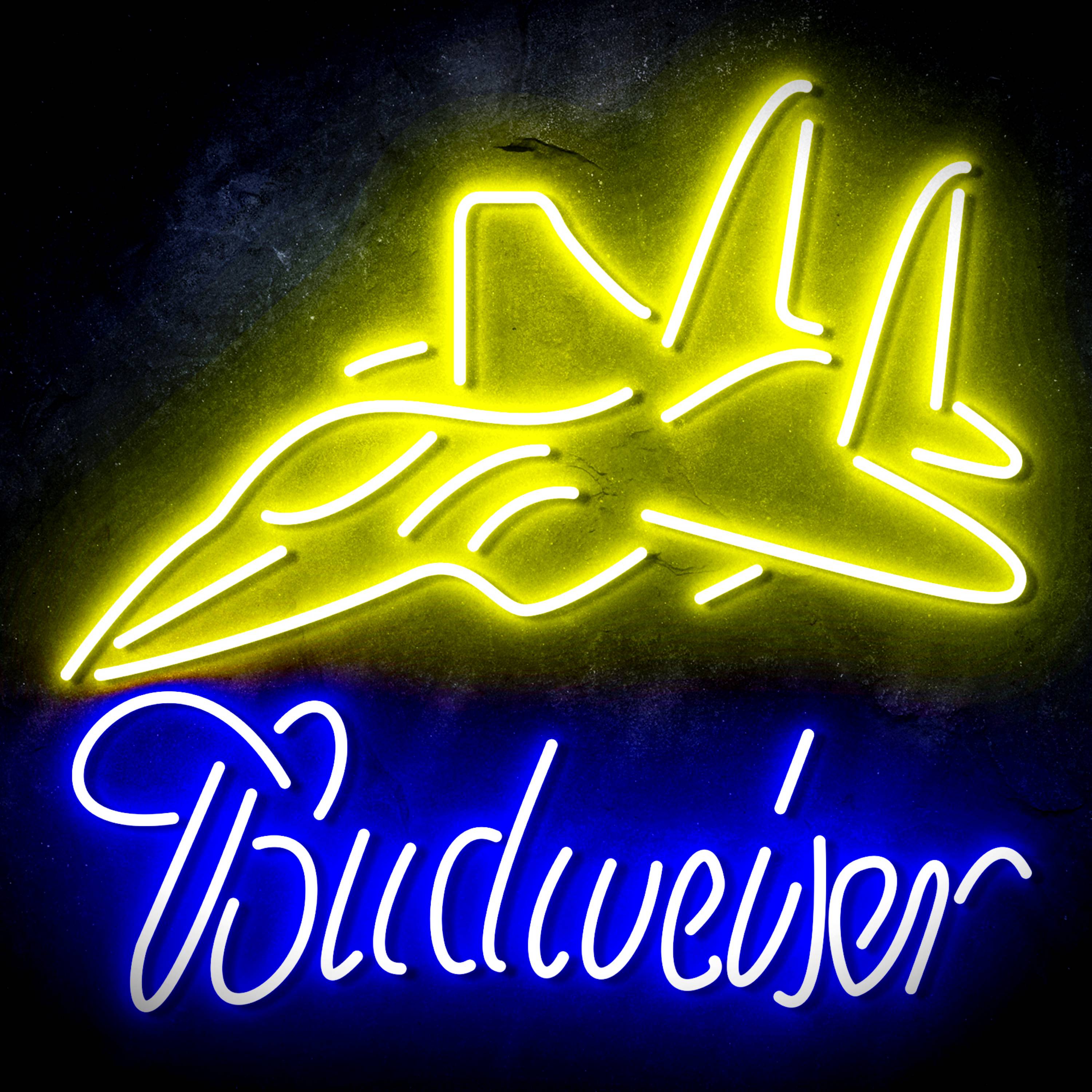 Budweiser with Jet Fighter Flex Neon-like LED Sign