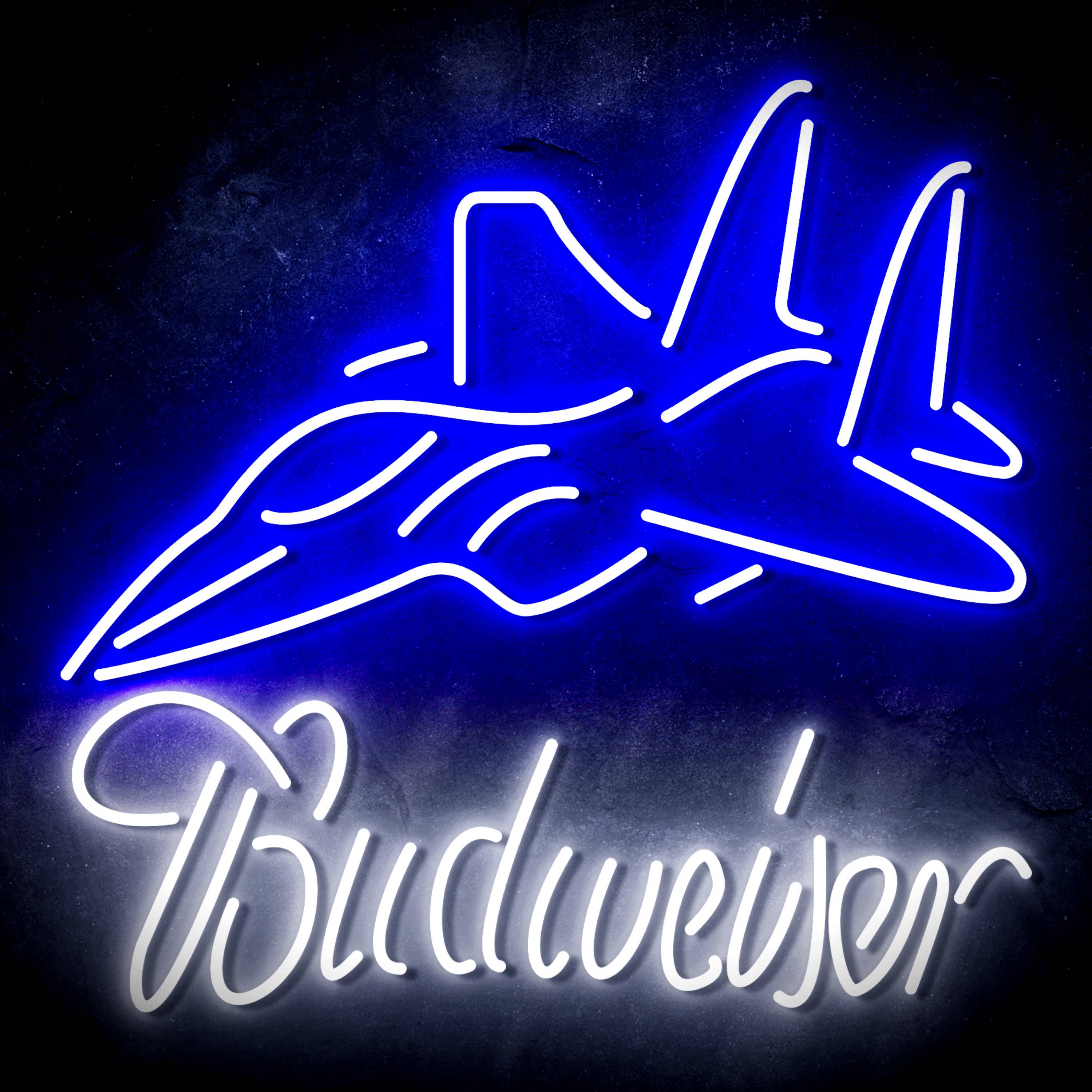 Budweiser with Jet Fighter Flex Neon-like LED Sign