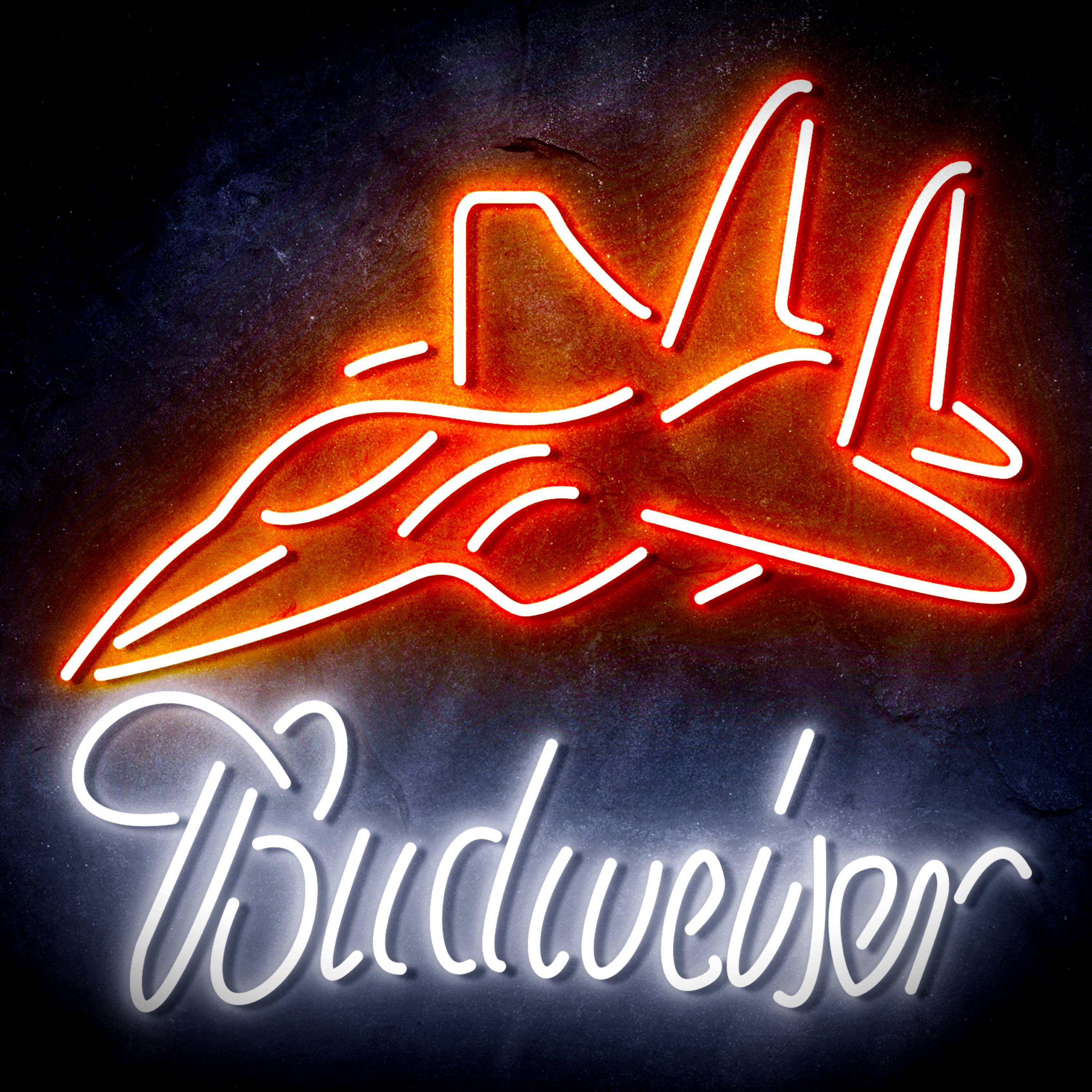 Budweiser with Jet Fighter Flex Neon-like LED Sign