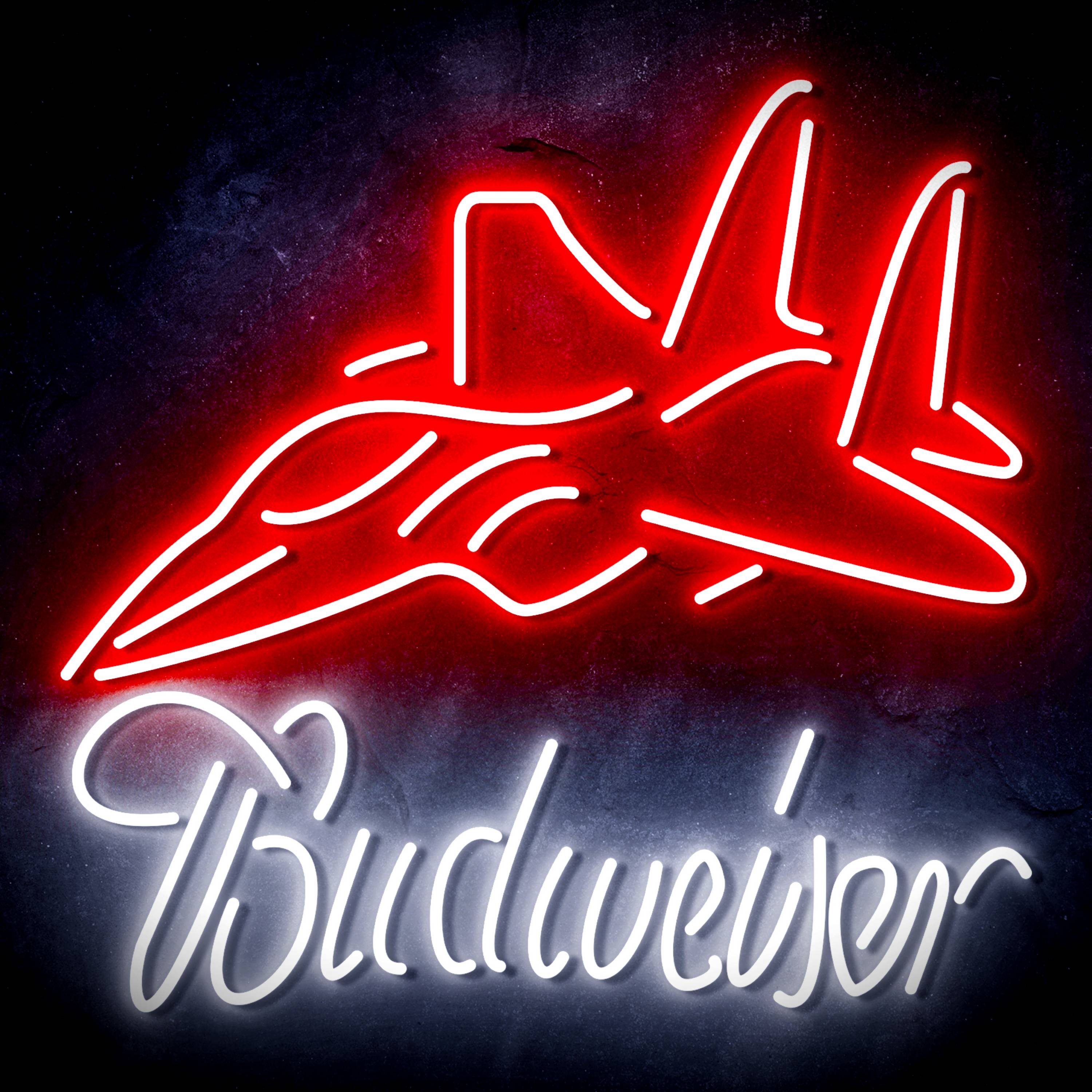 Budweiser with Jet Fighter Flex Neon-like LED Sign