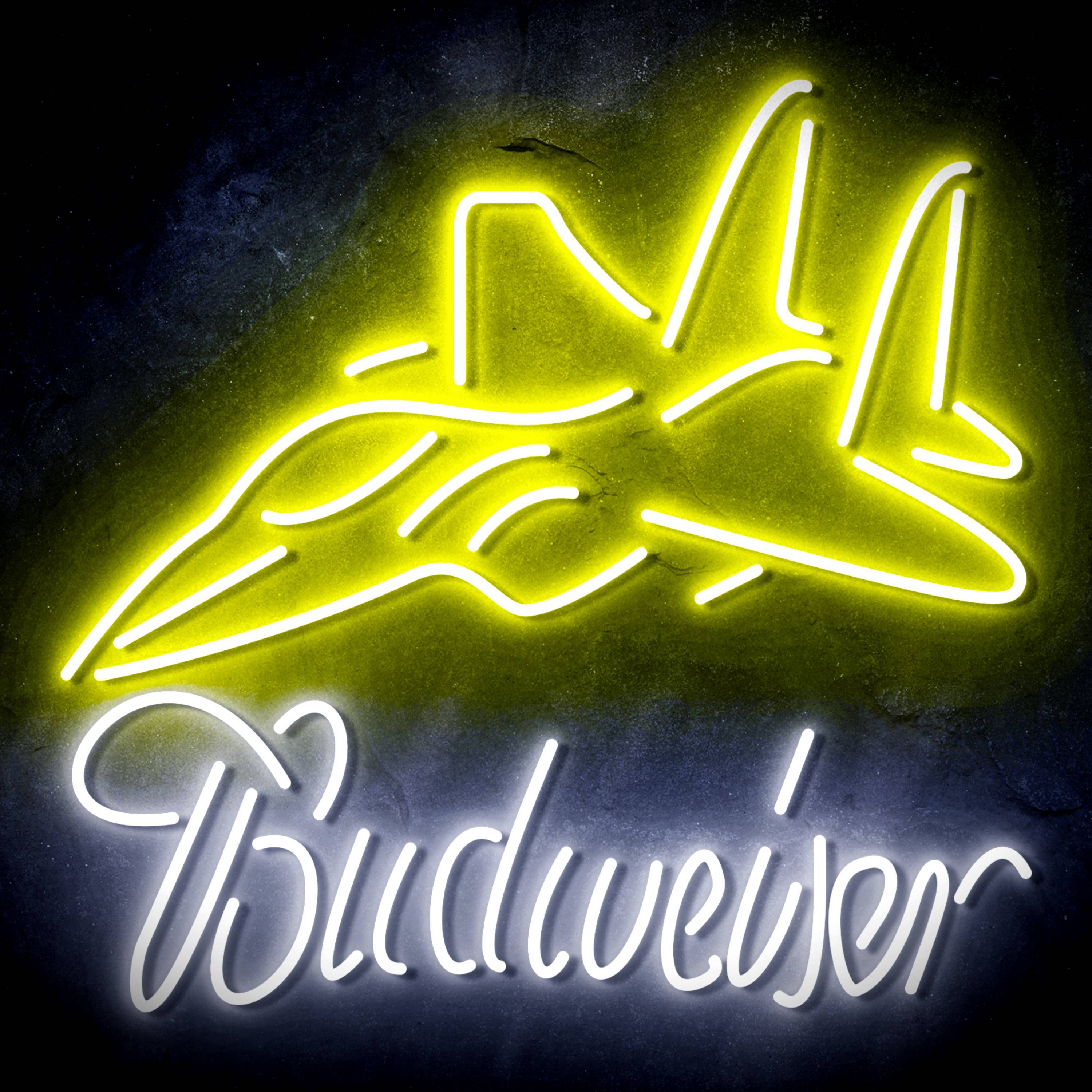 Budweiser with Jet Fighter Flex Neon-like LED Sign