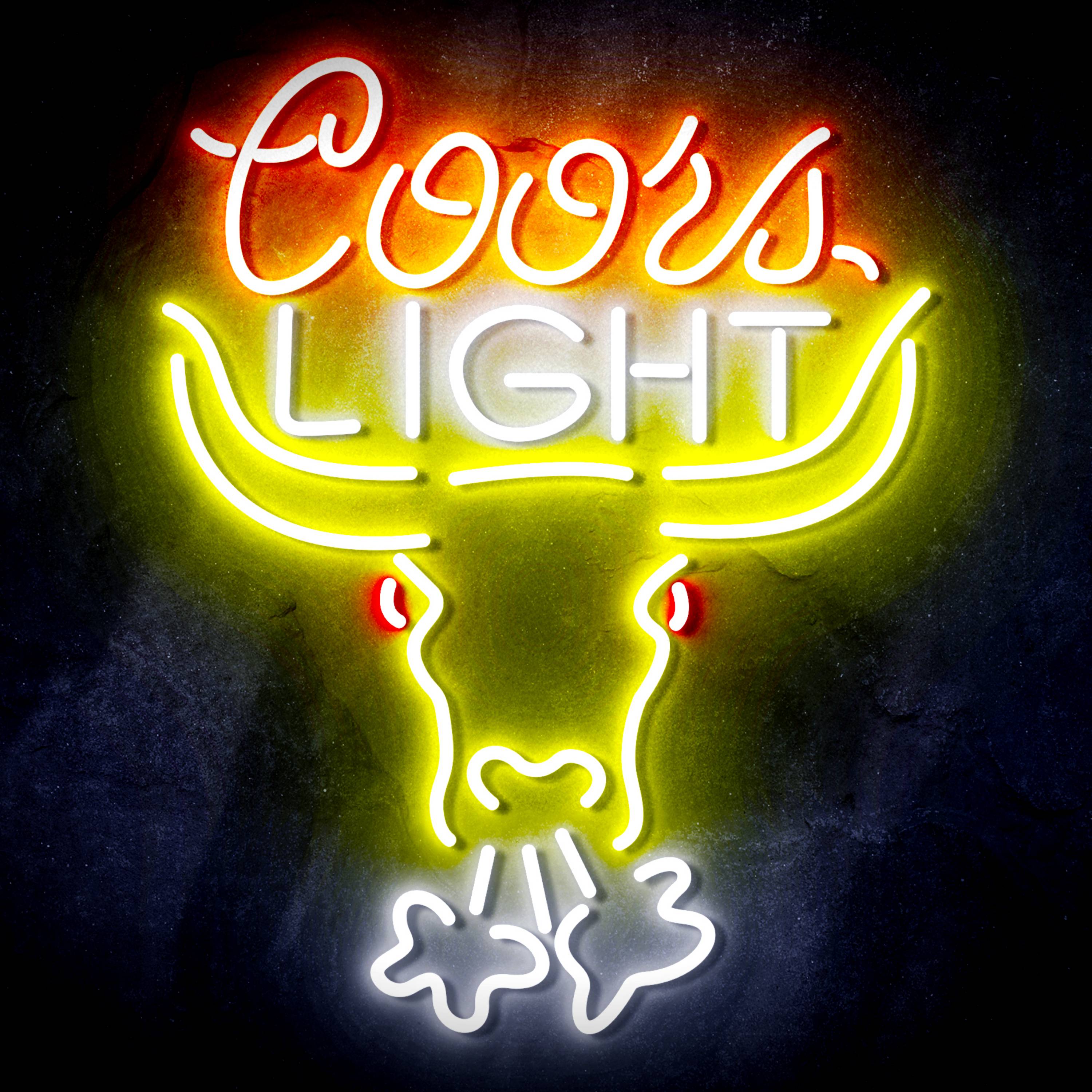 Coors Light with Bull Head Flex Neon-like LED Sign