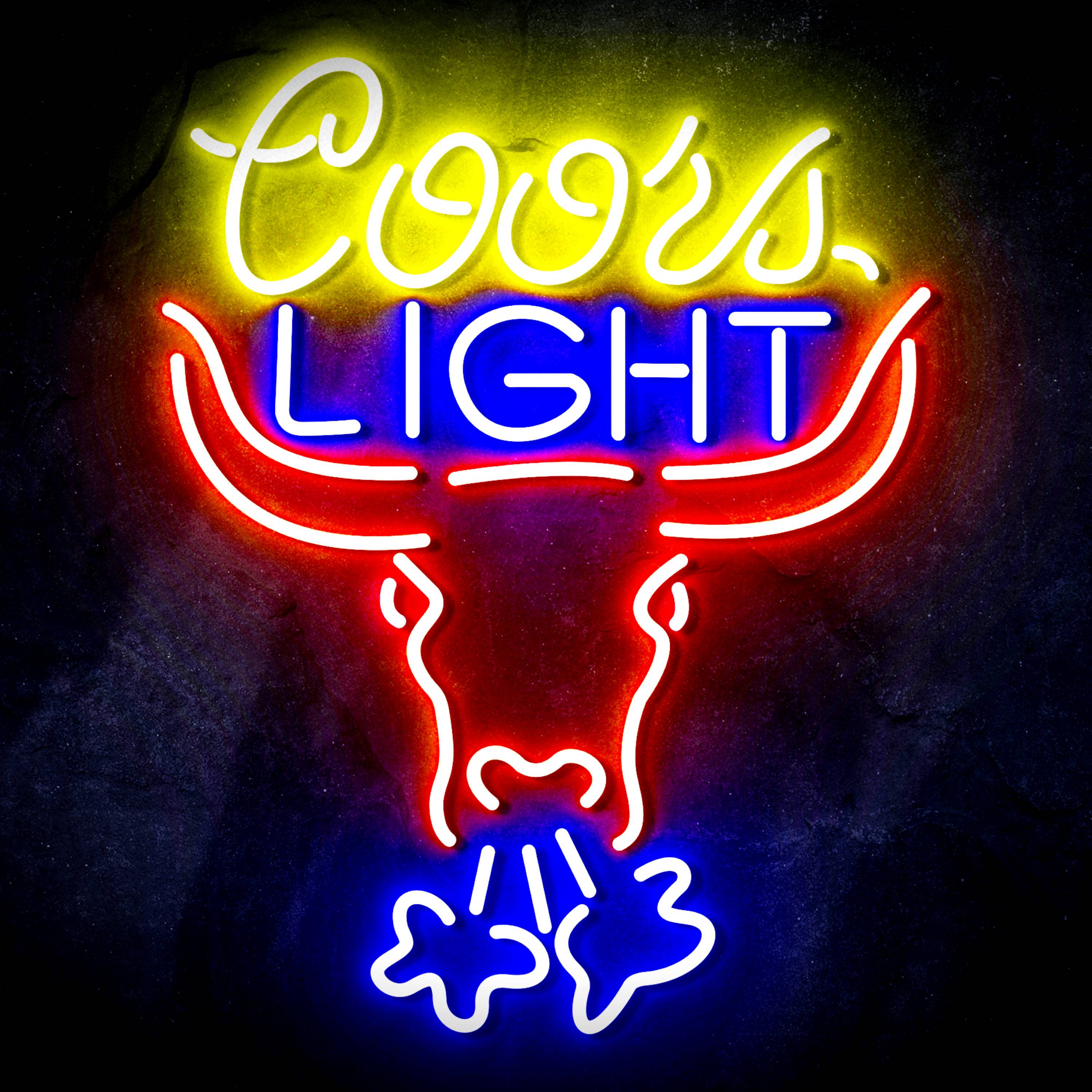 Coors Light with Bull Head Flex Neon-like LED Sign