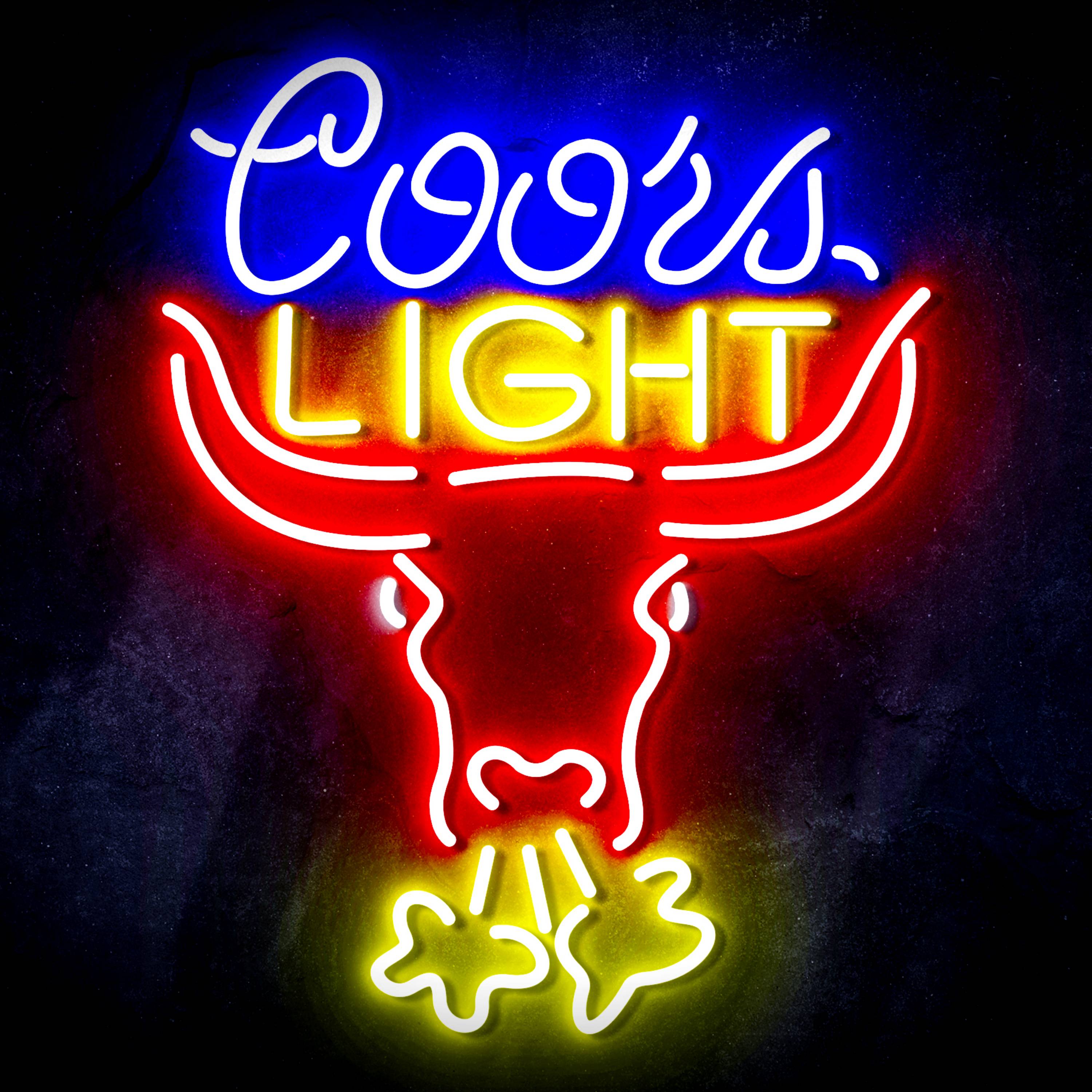 Coors Light with Bull Head Flex Neon-like LED Sign