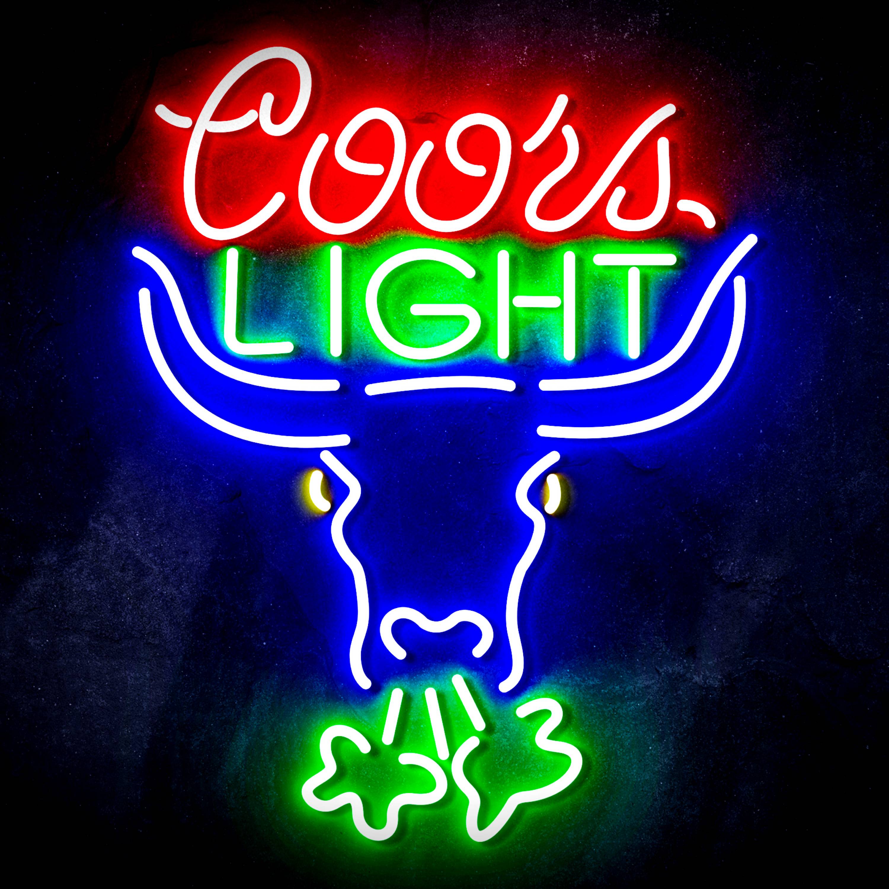 Coors Light with Bull Head Flex Neon-like LED Sign