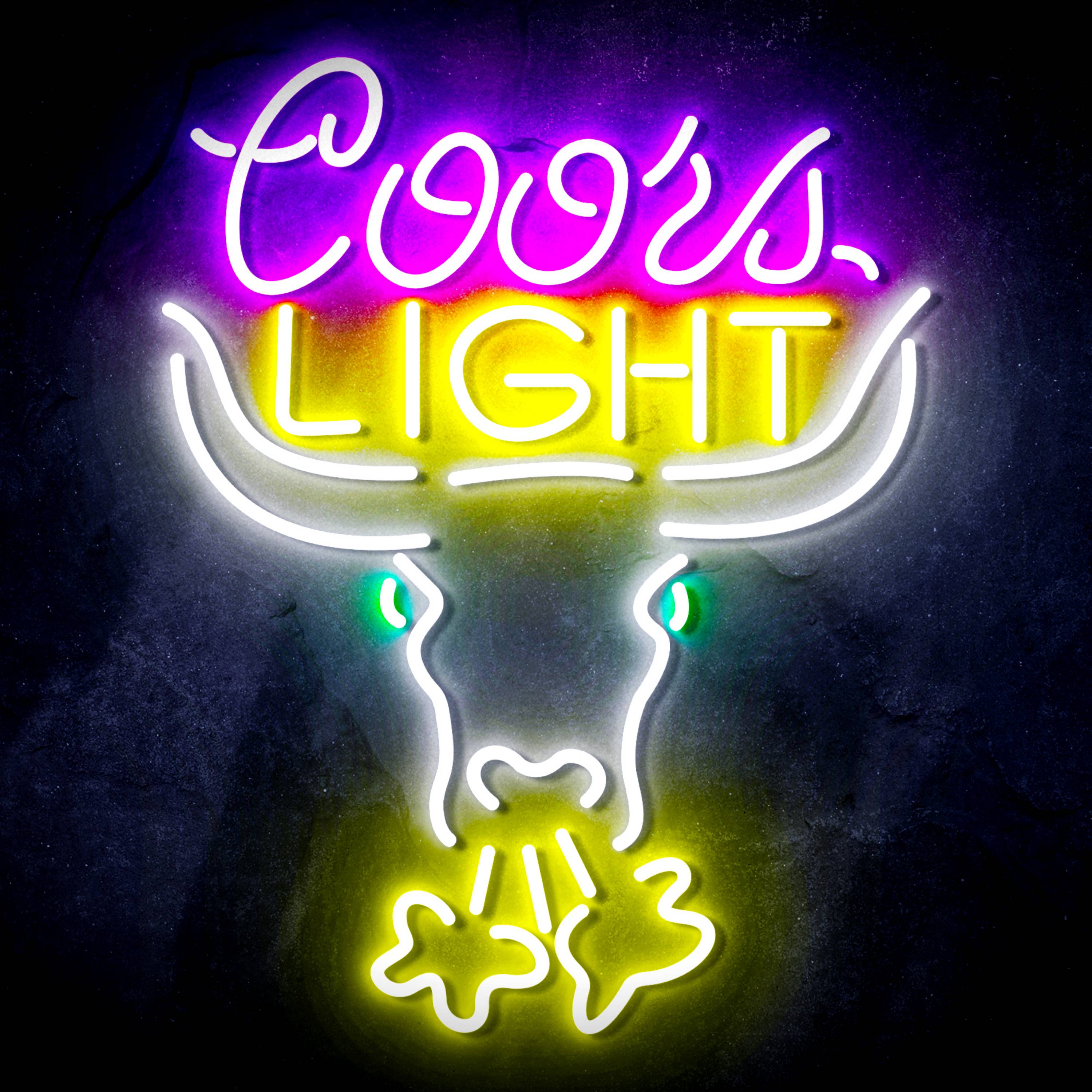 Coors Light with Bull Head Flex Neon-like LED Sign