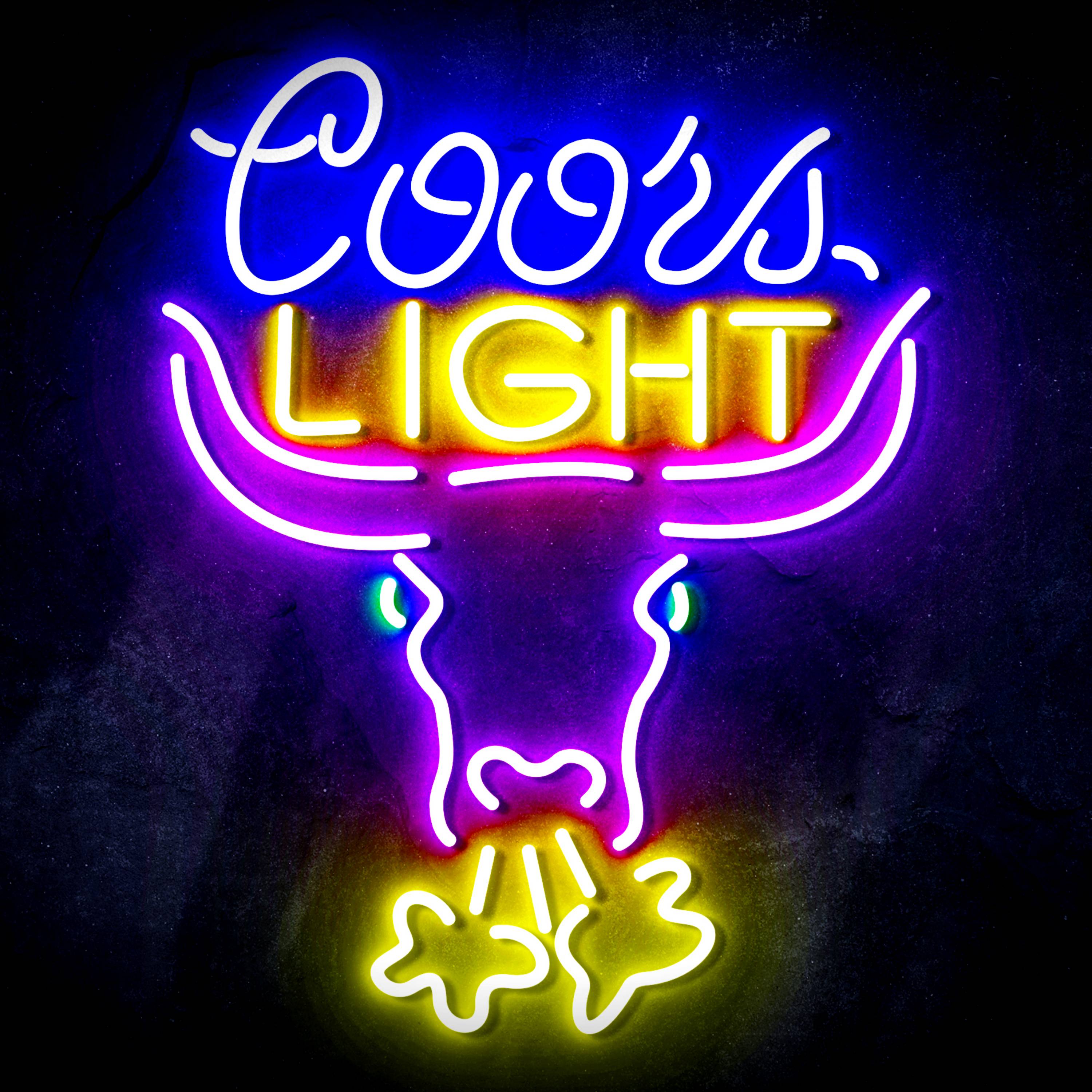 Coors Light with Bull Head Flex Neon-like LED Sign