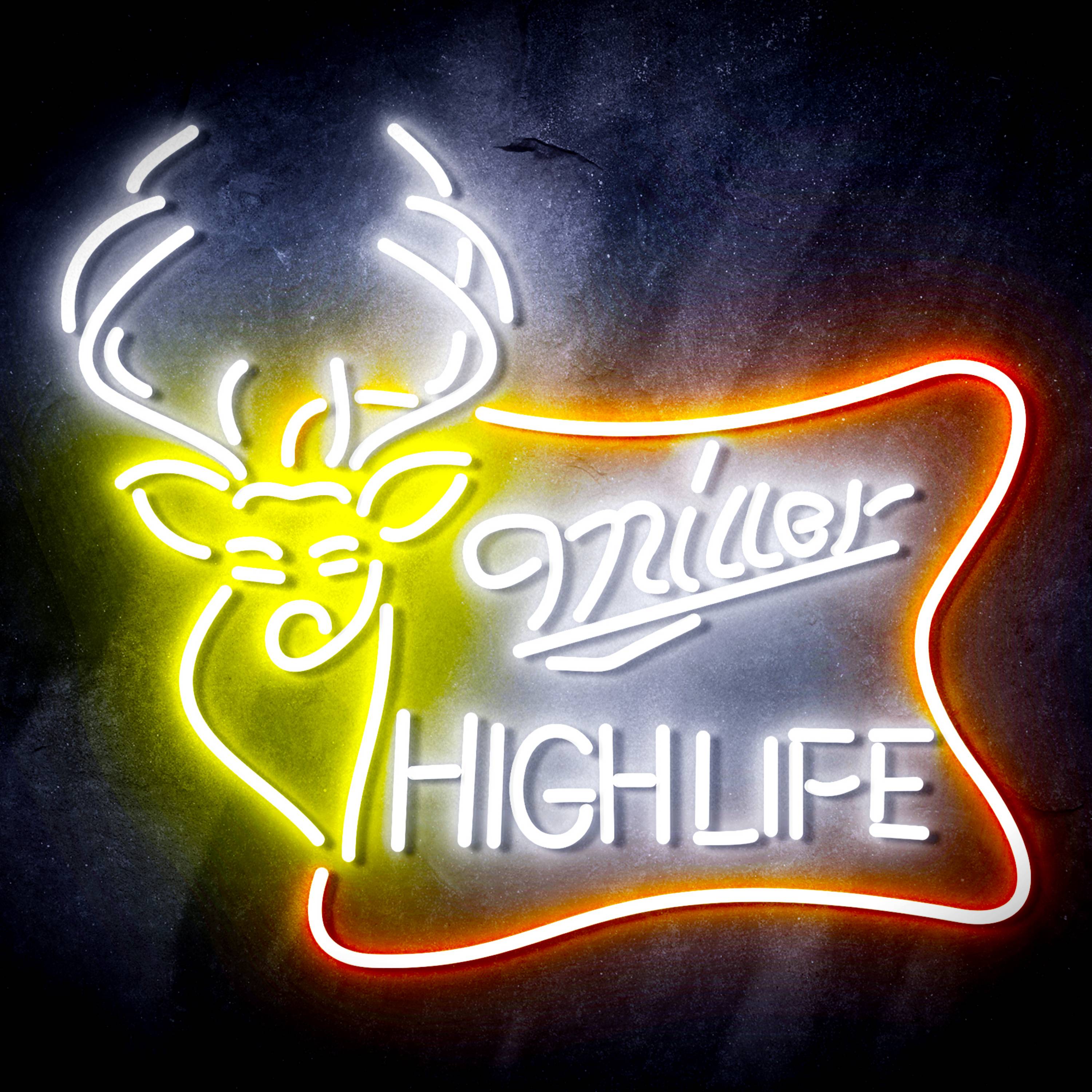 Miller High Life with Deer Head Flex Neon-like LED Sign