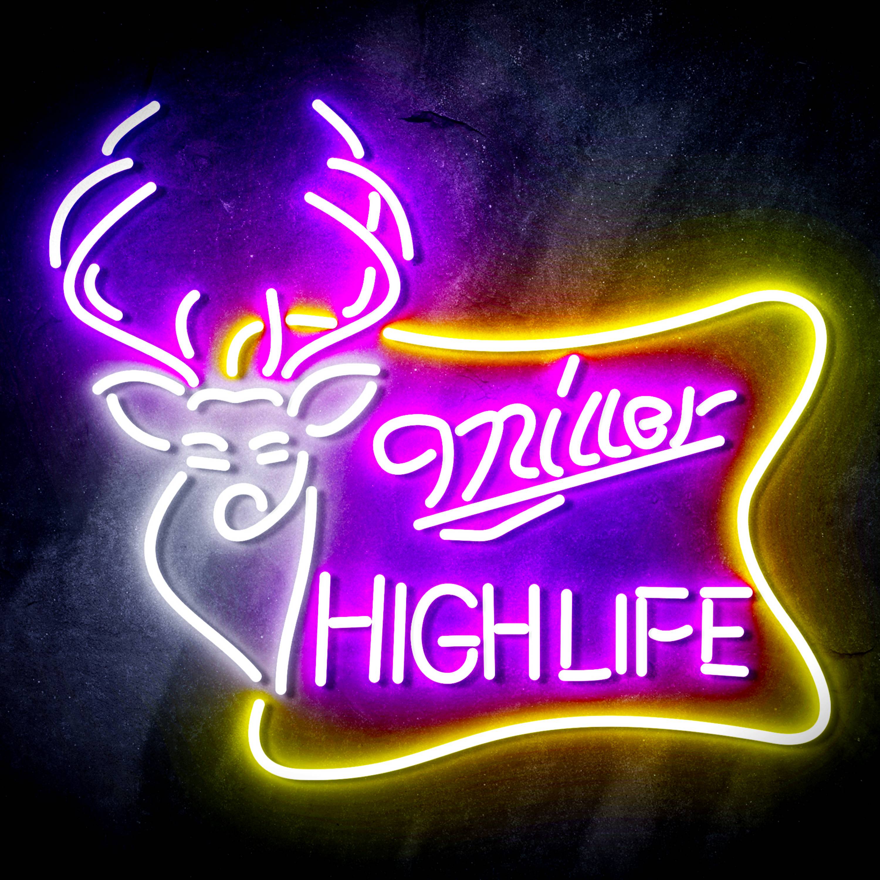 Miller High Life with Deer Head Flex Neon-like LED Sign