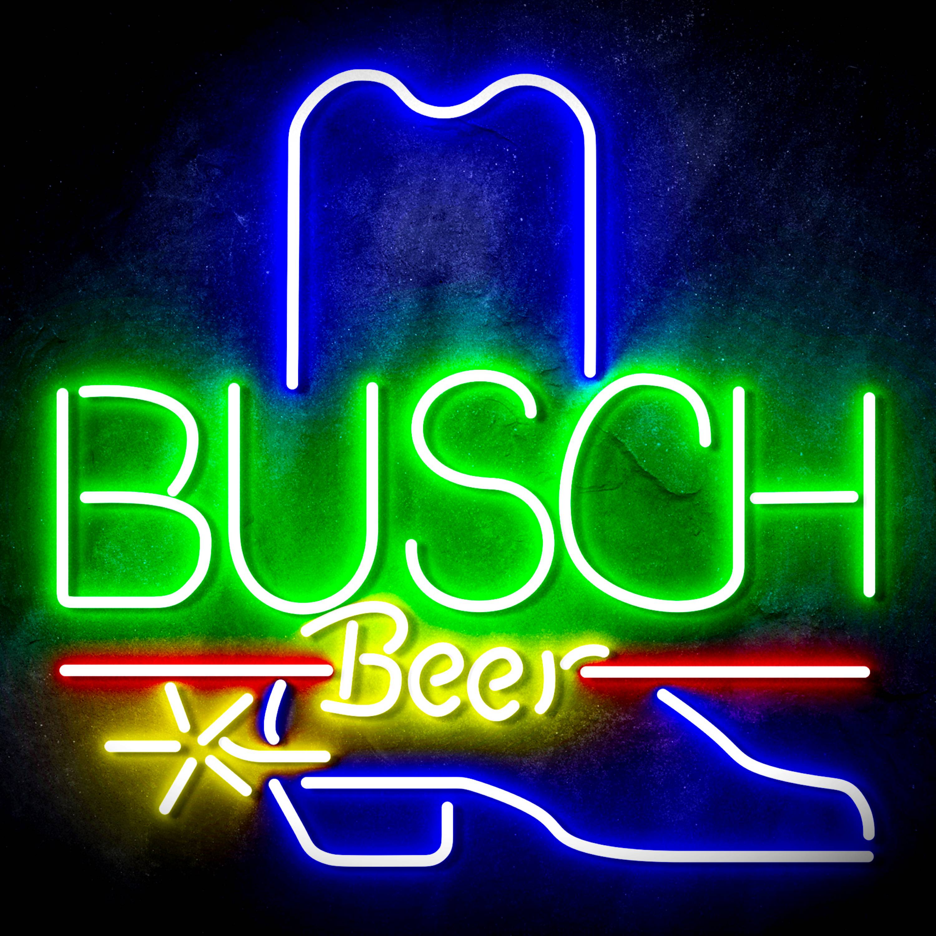 Busch Beer with Boot Flex Neon-like LED Sign