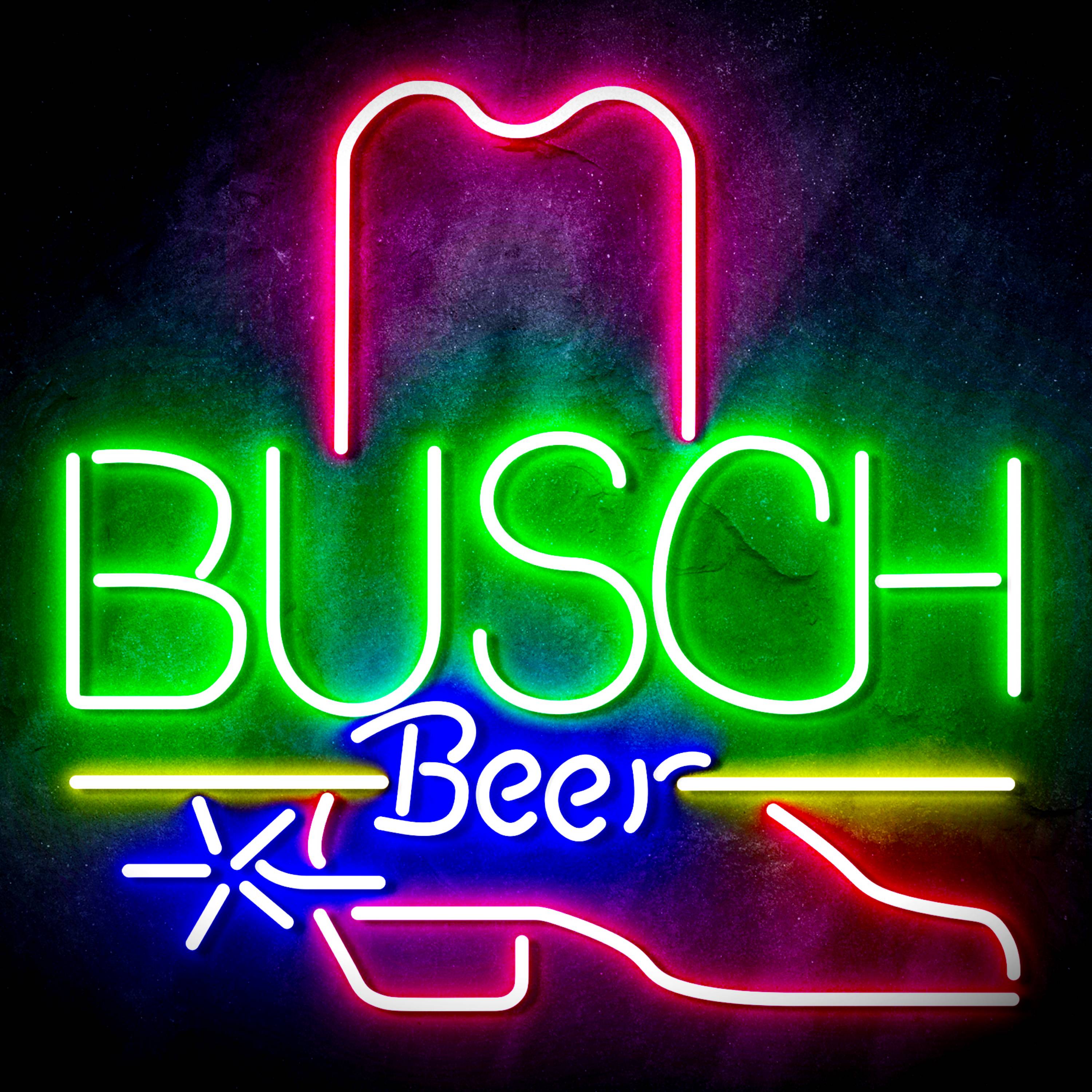 Busch Neon Busch Beer with Boot Neon-like Sign Beer Bar Decor -LEDLABCAVE