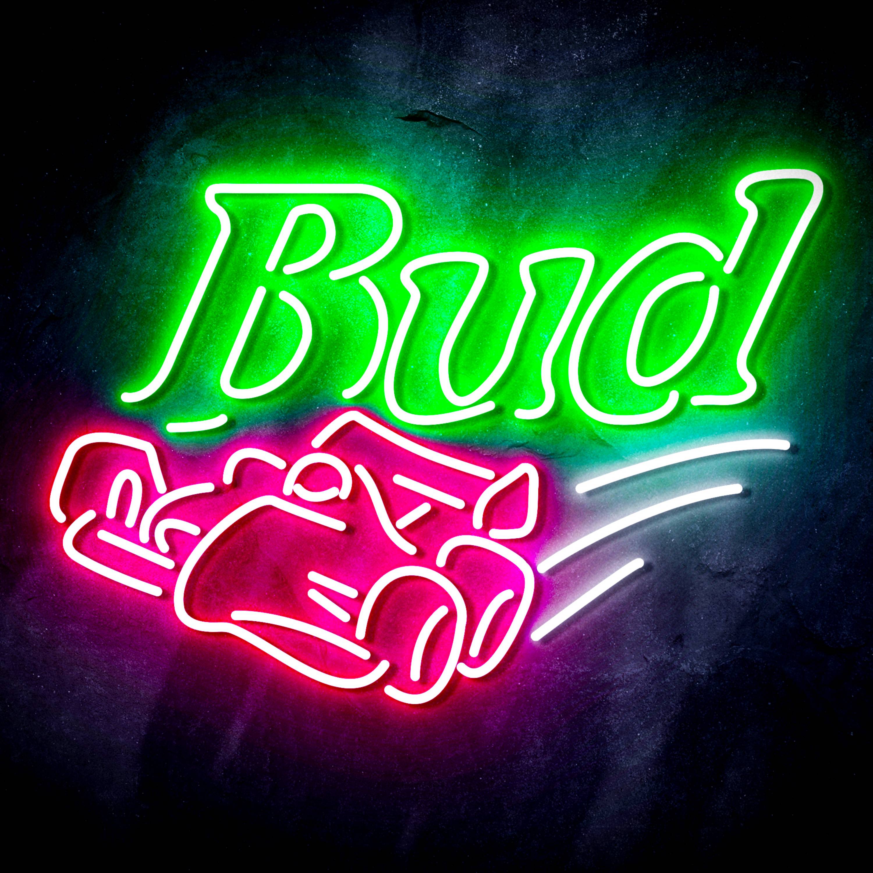 Budweiser Race Car Flex Neon-like LED Sign