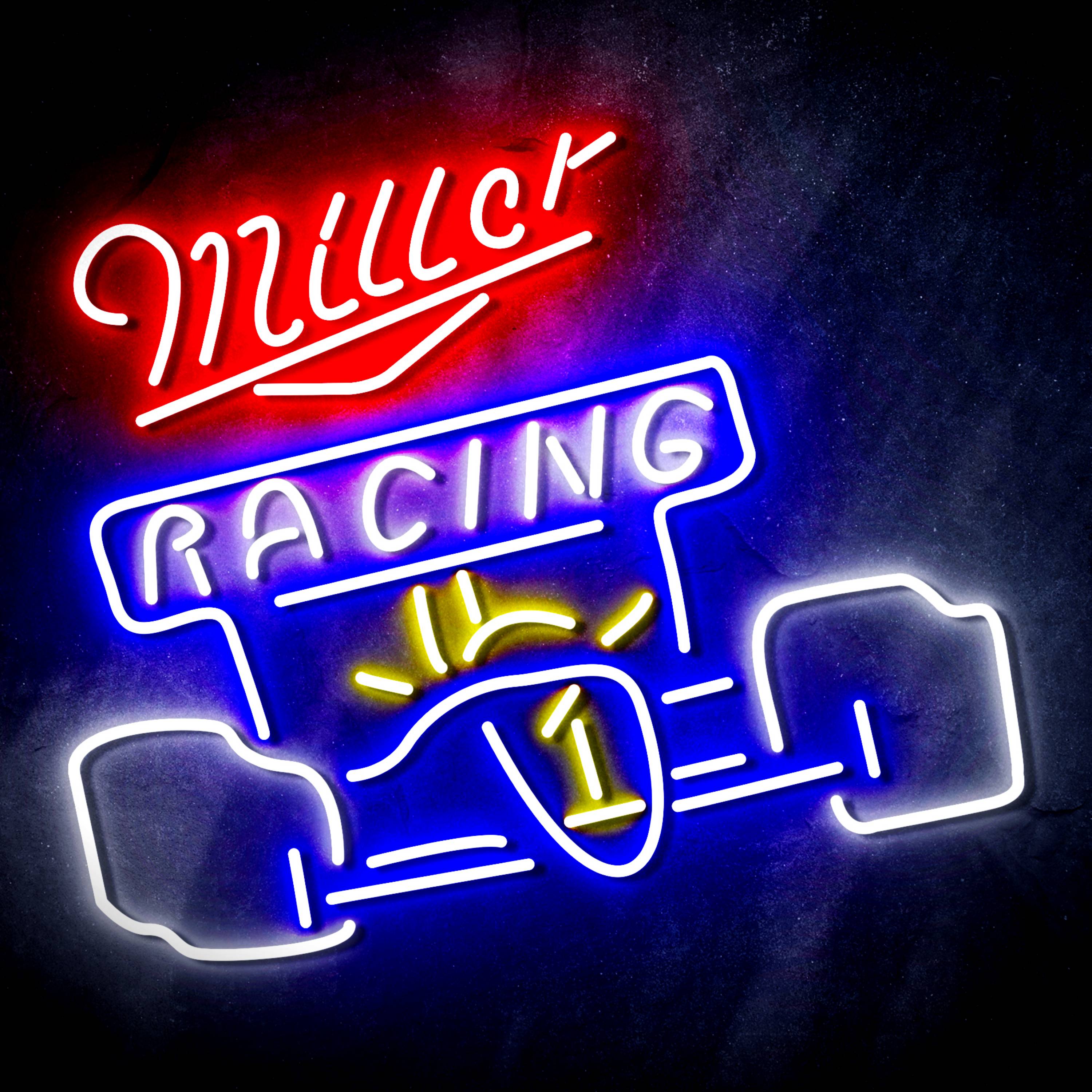 X Ray Racing Led Sign Miller Race Car Neon-like Sign Beer Bar Decor -LEDLABCAVE
