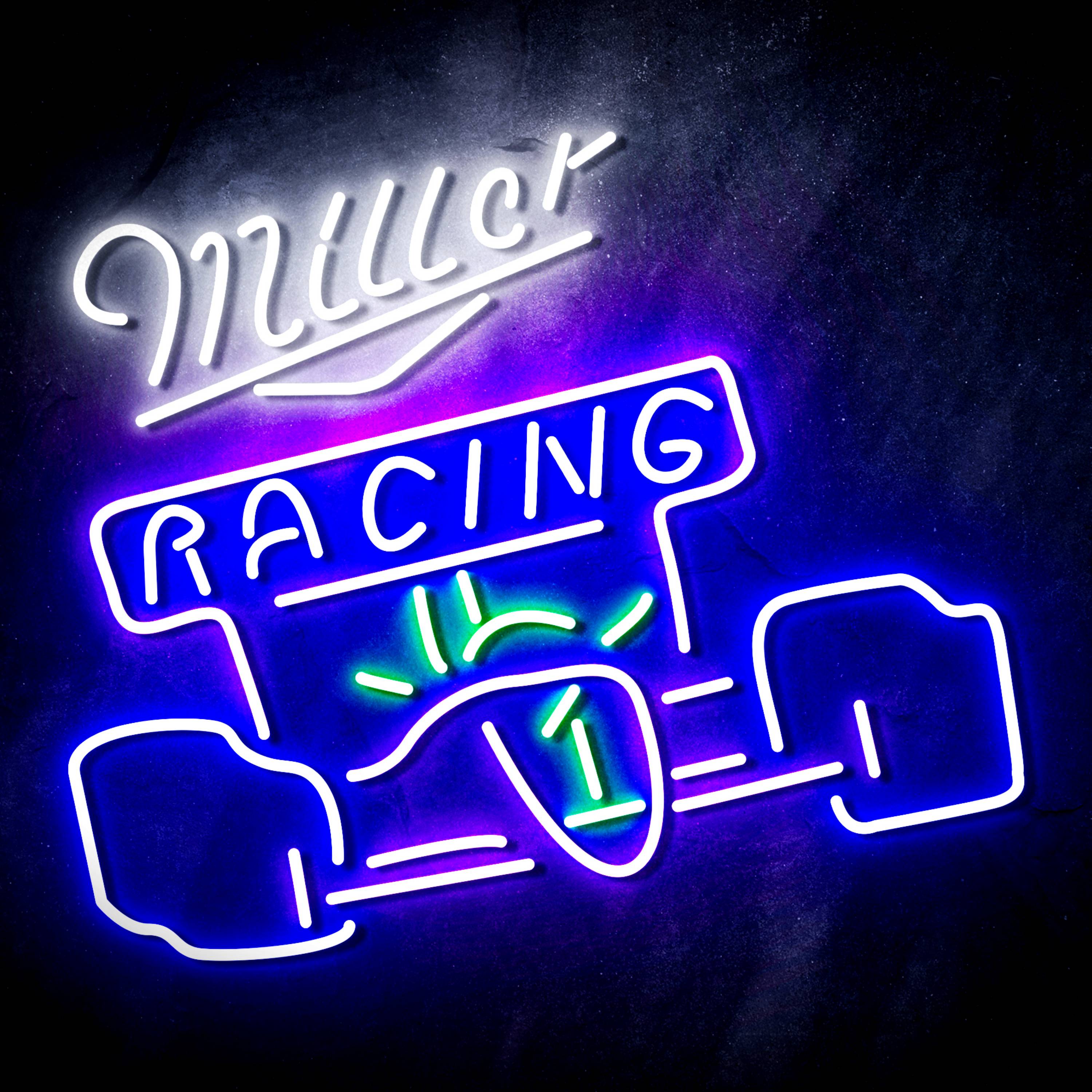 X Ray Racing Led Sign Miller Race Car Neon-like Sign Beer Bar Decor -LEDLABCAVE