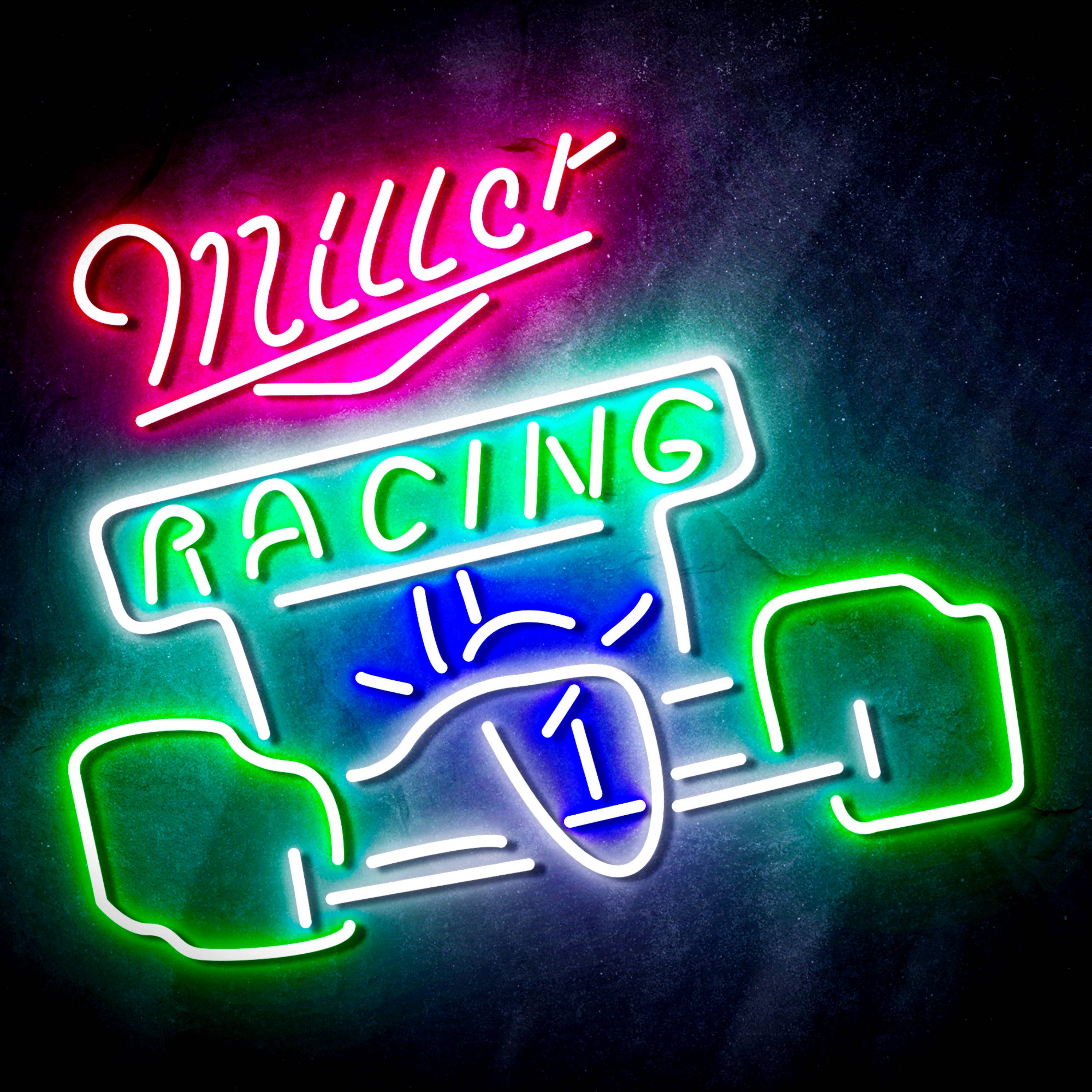 X Ray Racing Led Sign Miller Race Car Neon-like Sign Beer Bar Decor -LEDLABCAVE