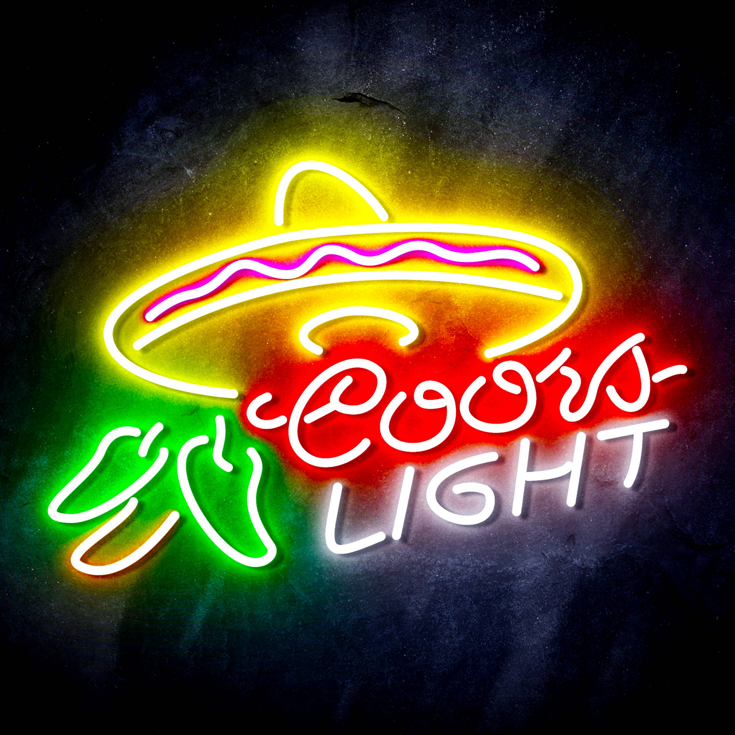 Coors Light Mexico Hat Flex Neon-like LED Sign