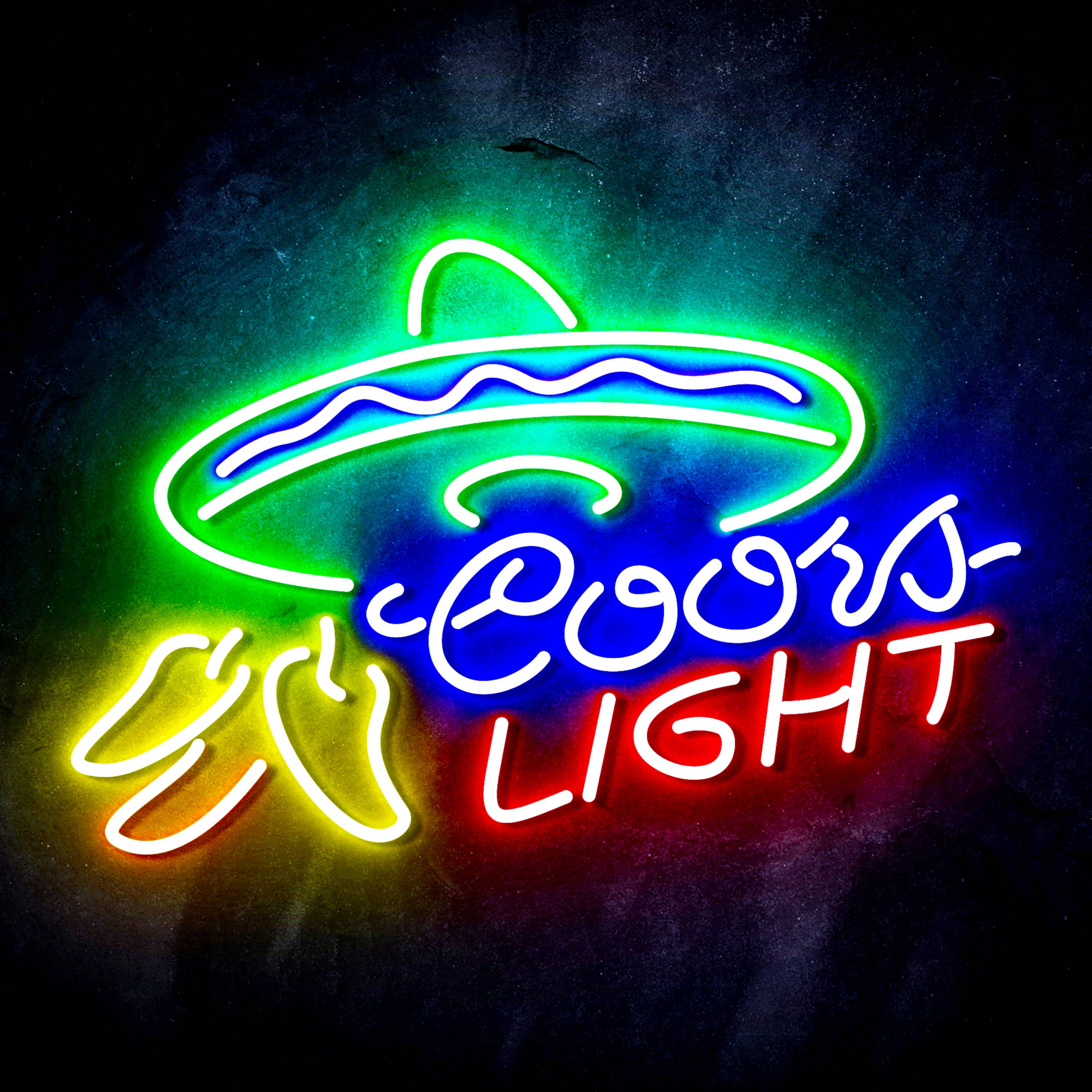 Coors Light Mexico Hat Flex Neon-like LED Sign