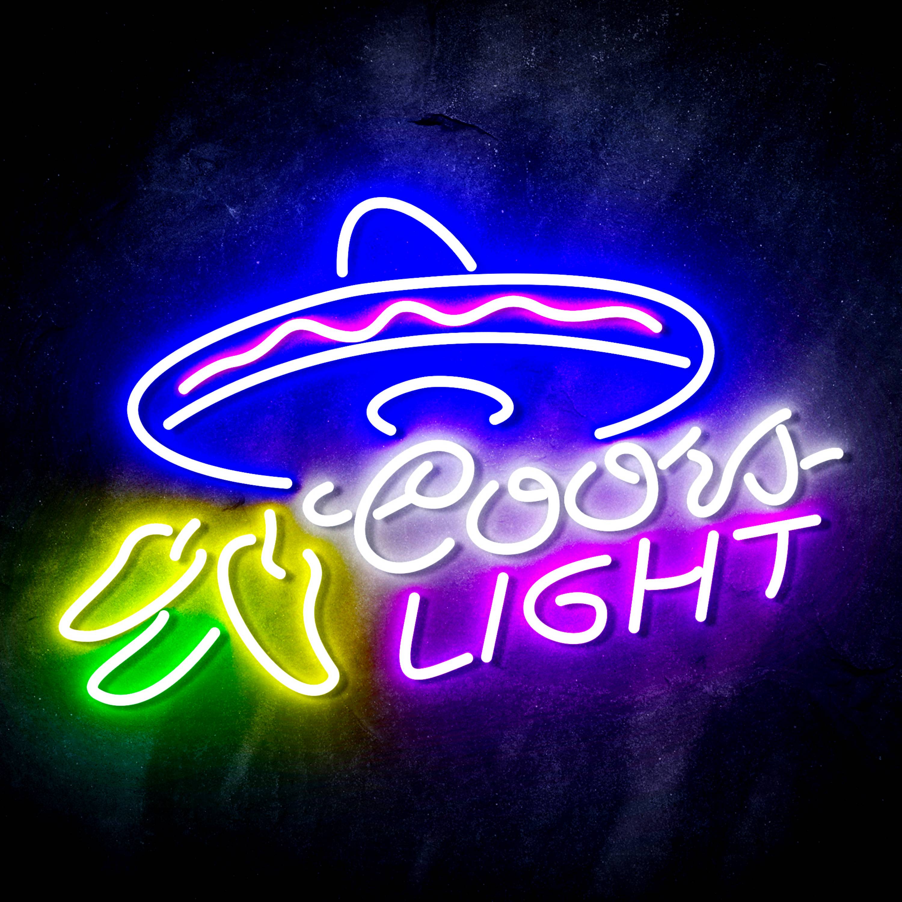 Coors Light Mexico Hat Flex Neon-like LED Sign