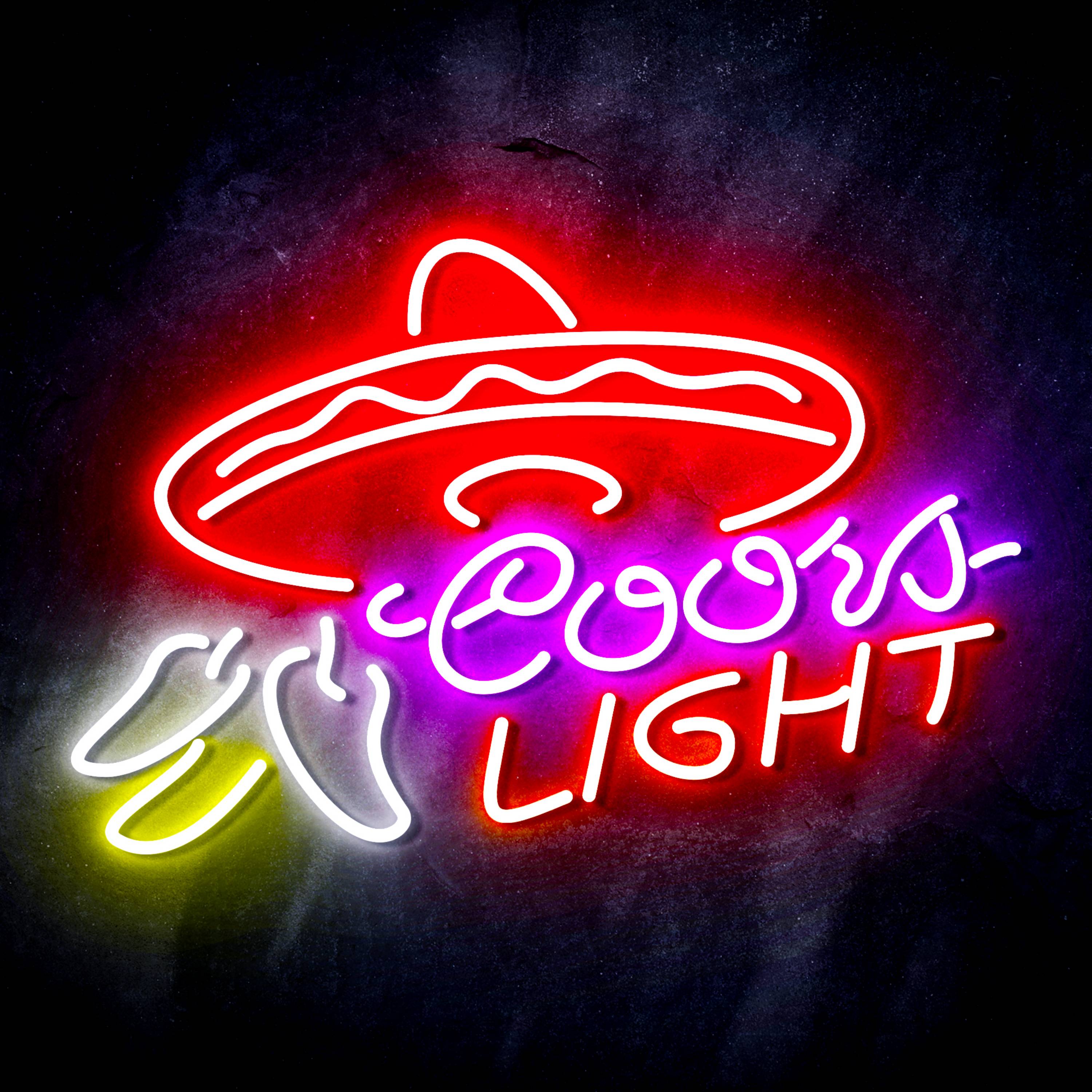 Coors Light Mexico Hat Flex Neon-like LED Sign