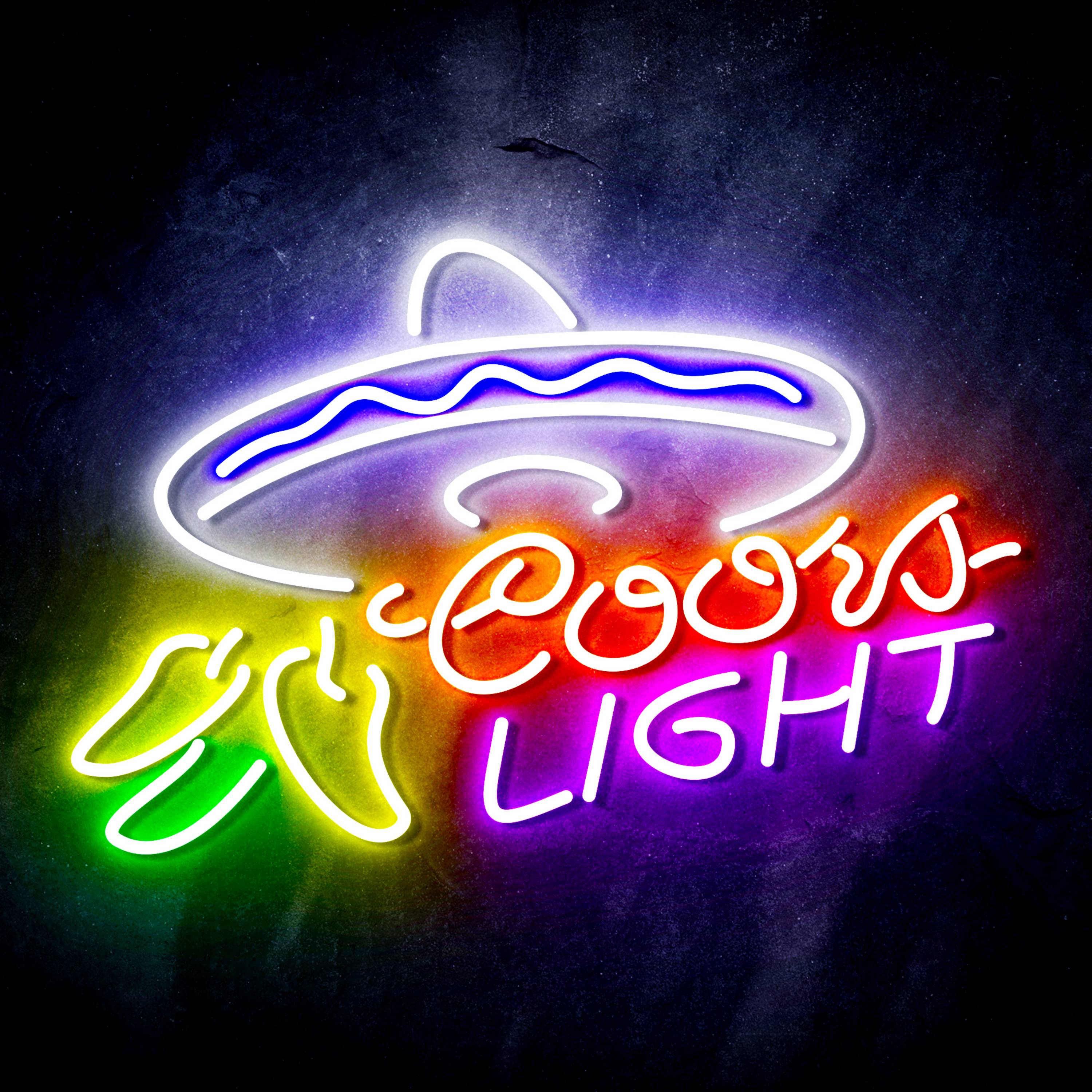 Coors Light Mexico Hat Flex Neon-like LED Sign