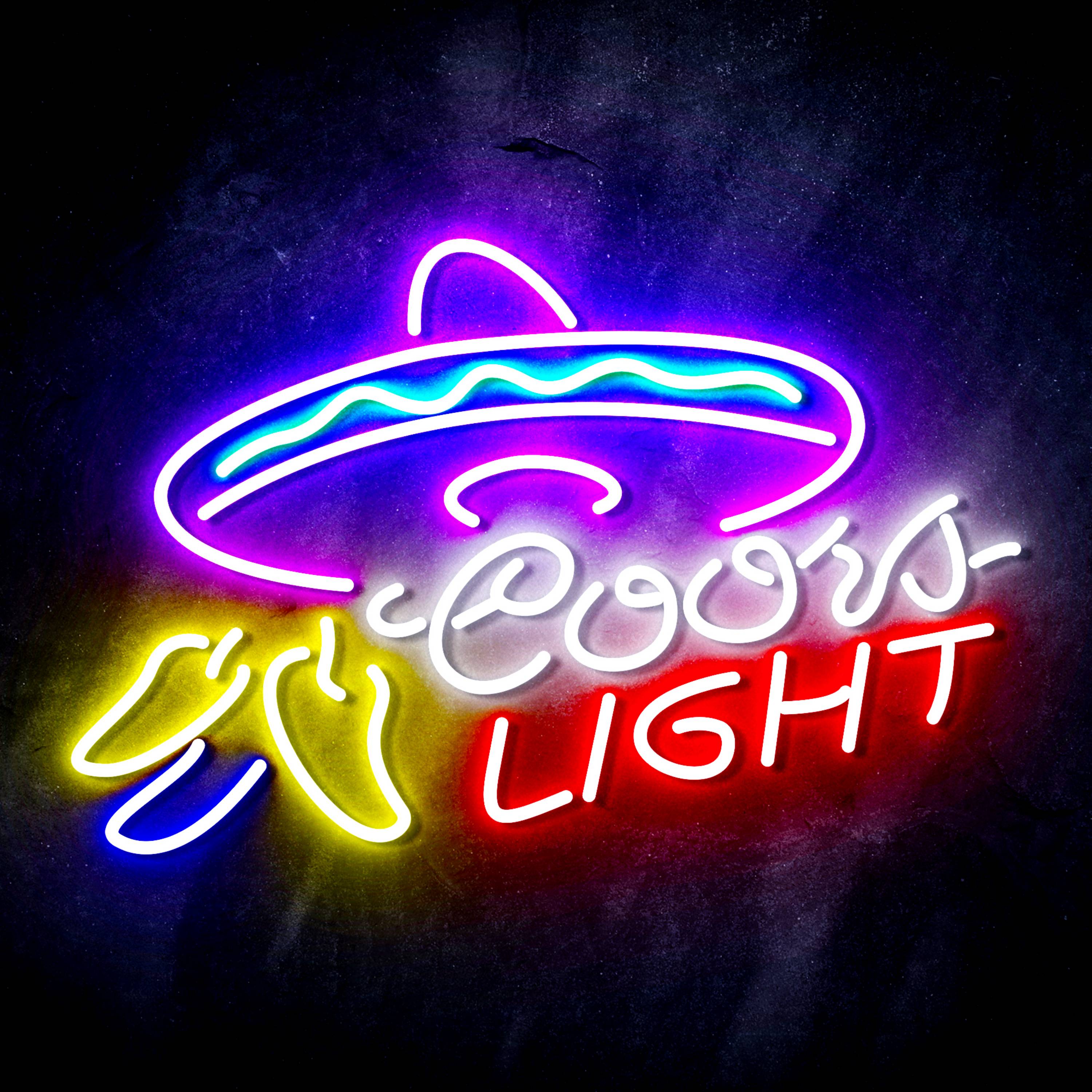 Coors Light Mexico Hat Flex Neon-like LED Sign