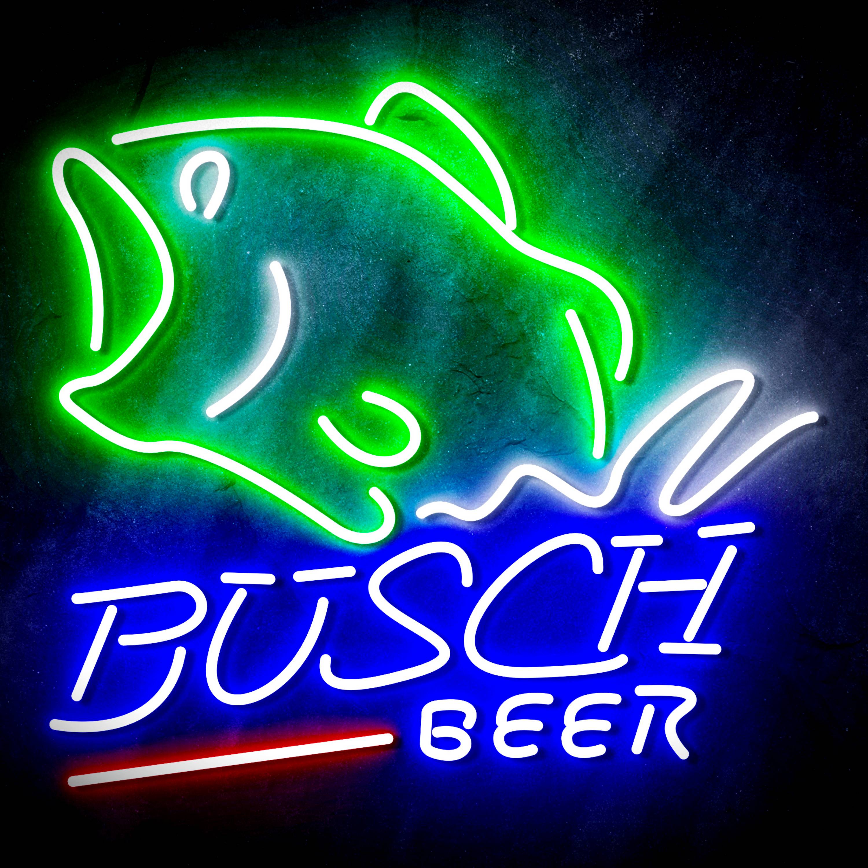 Busch Rotating Sign Busch Fish Neon Sign