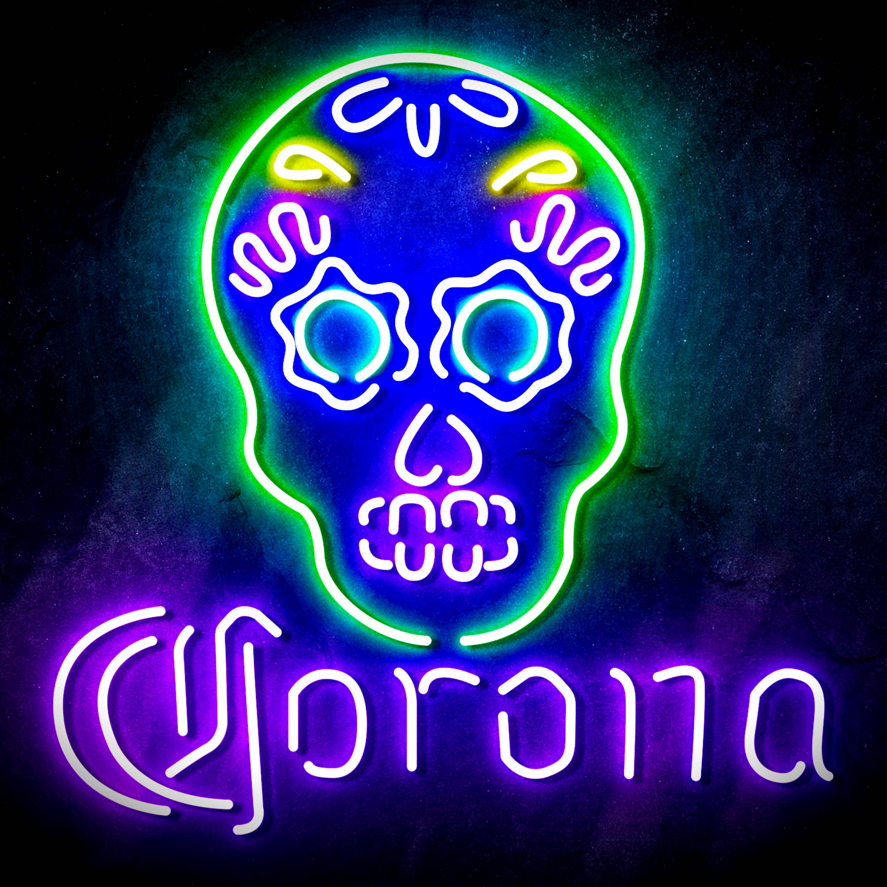 Corona with Skull Flex Neon-like LED Sign