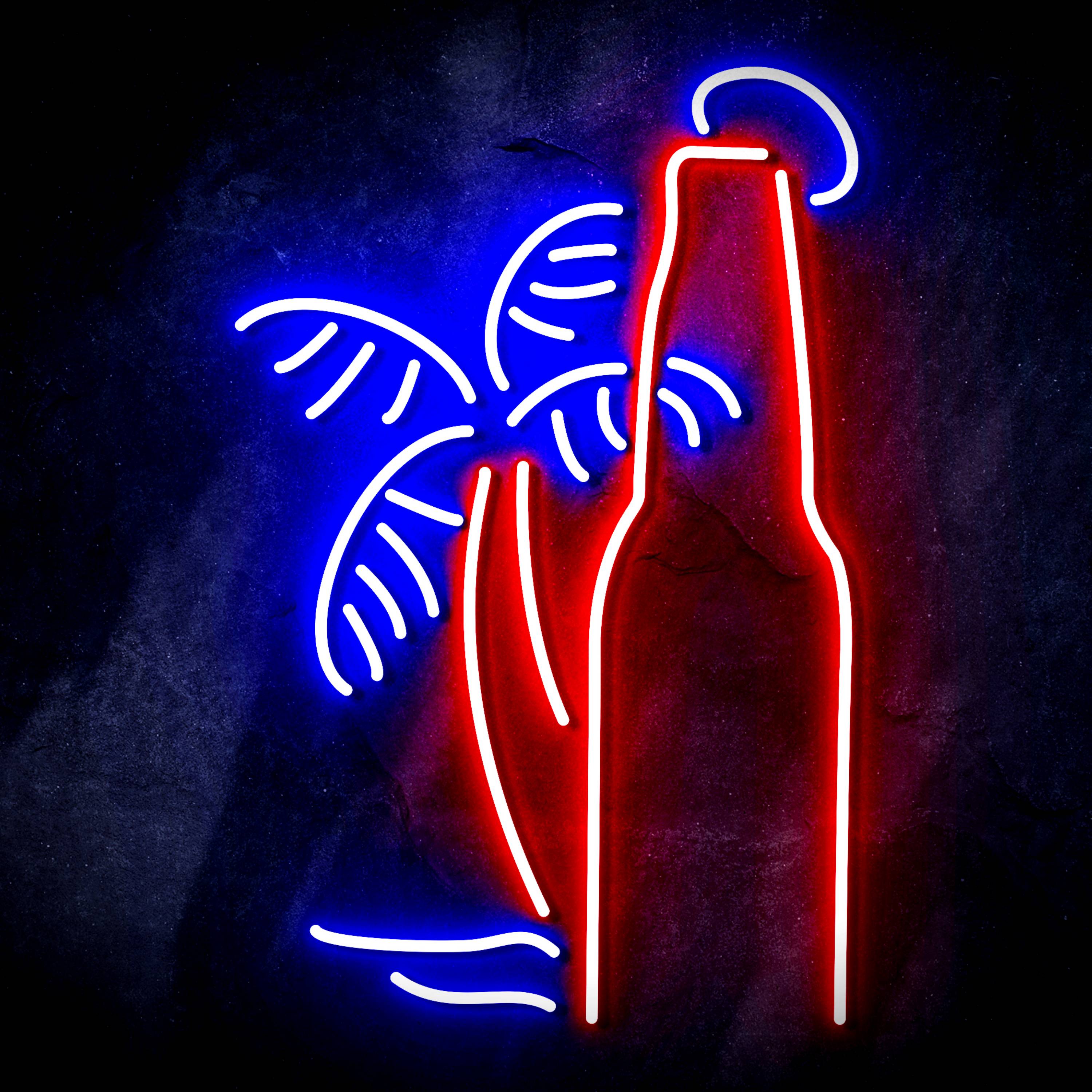 Beer Bottle with Palm for Corona Flex Neon-like LED Sign