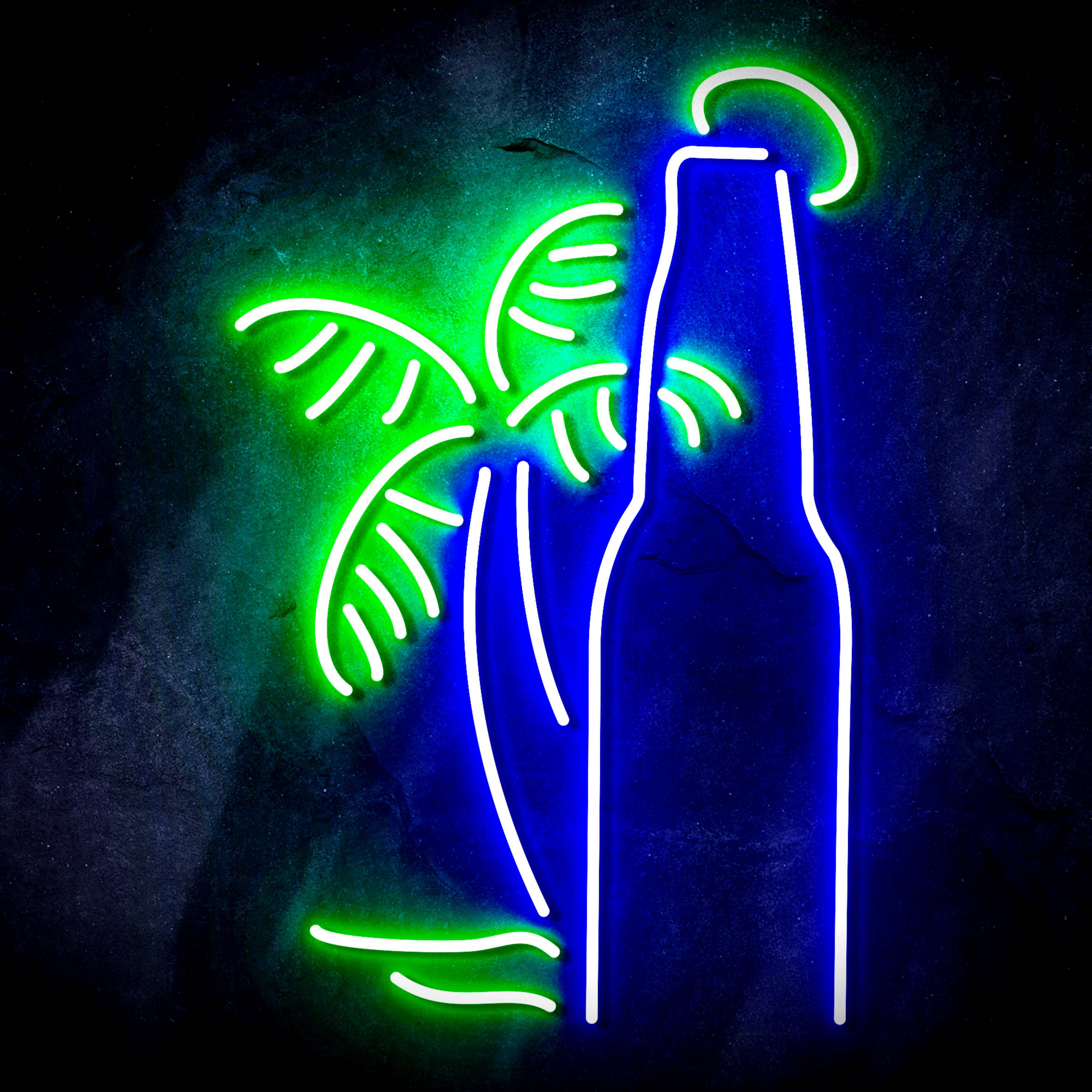 Beer Bottle with Palm for Corona Flex Neon-like LED Sign