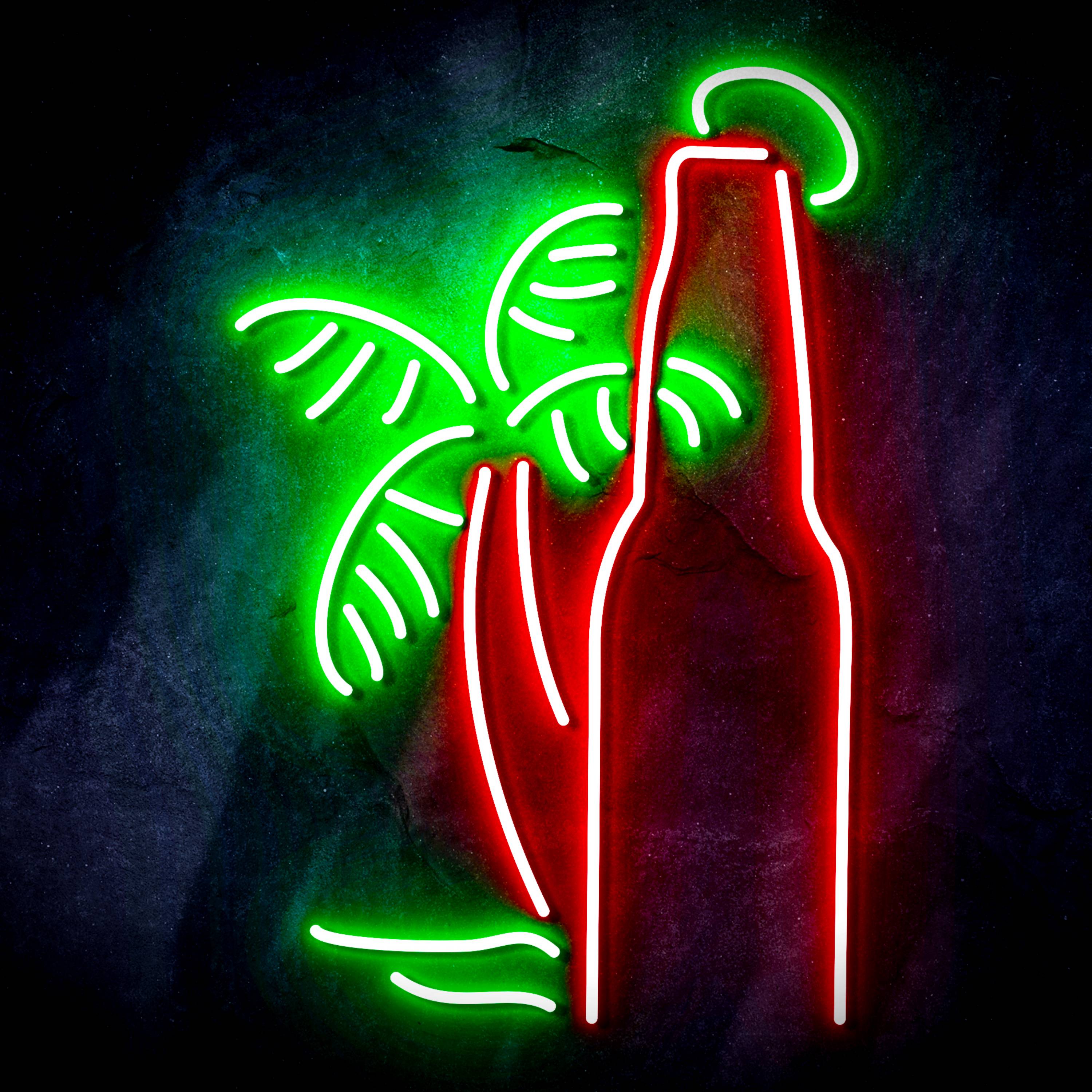 Beer Bottle with Palm for Corona Flex Neon-like LED Sign