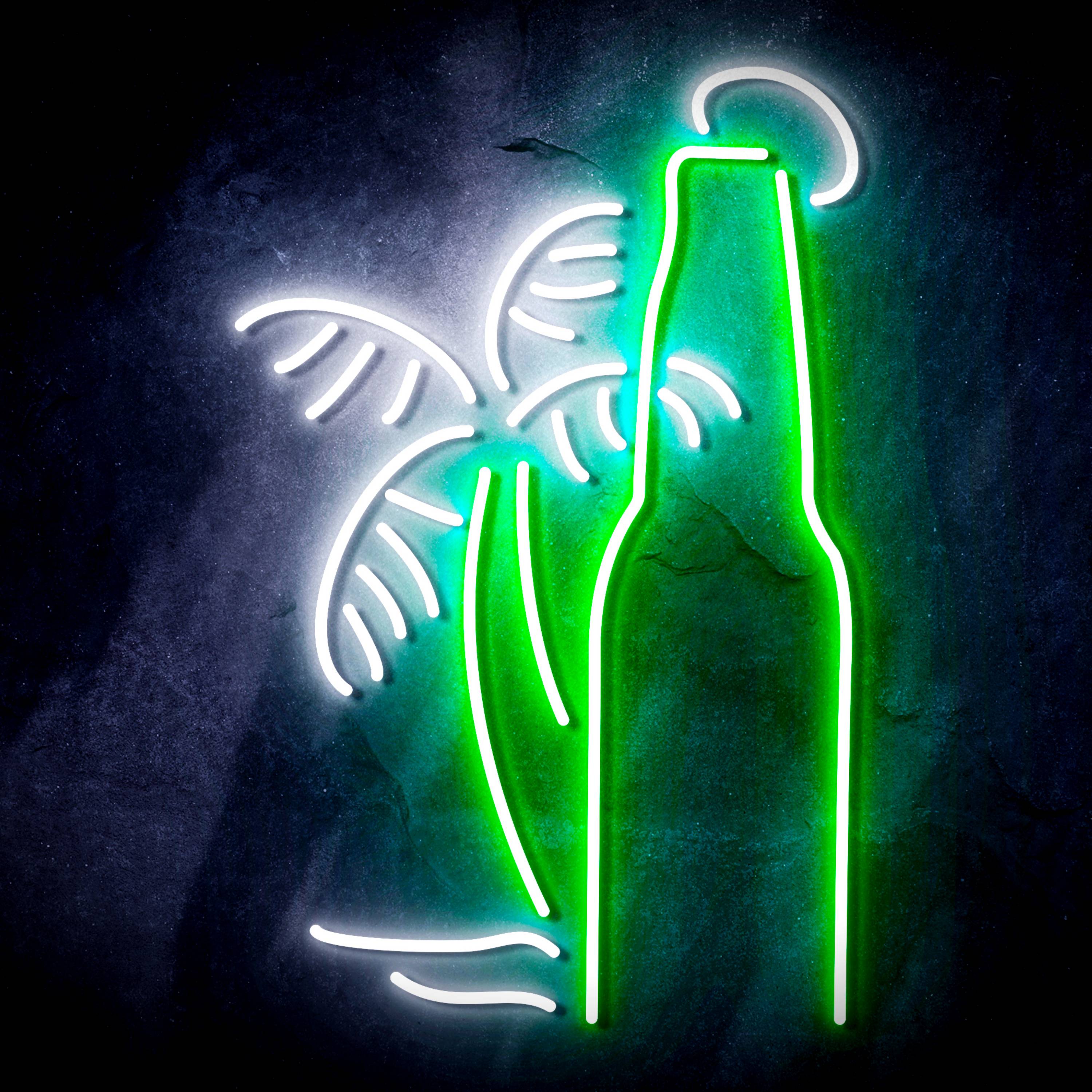 Beer Bottle with Palm for Corona Flex Neon-like LED Sign