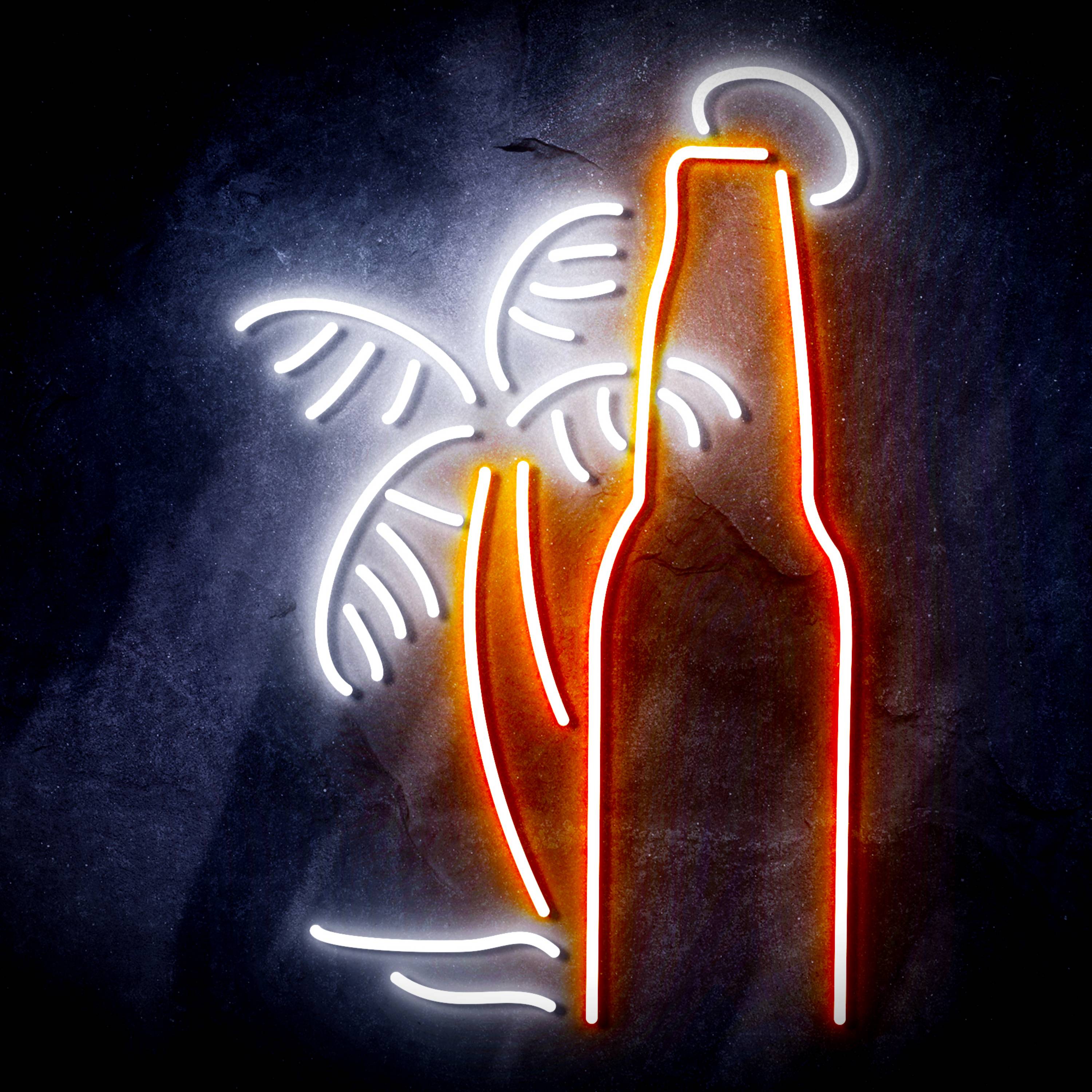 Beer Bottle with Palm for Corona Flex Neon-like LED Sign