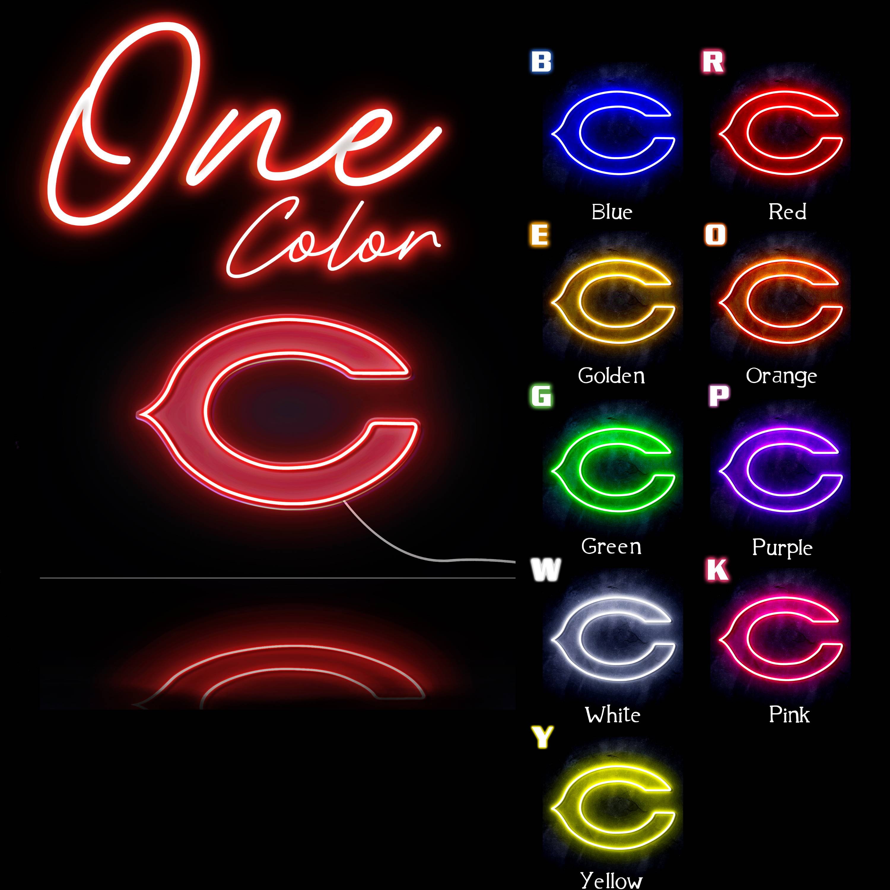 NFL Chicago Bears Large Flex LED Light Sign