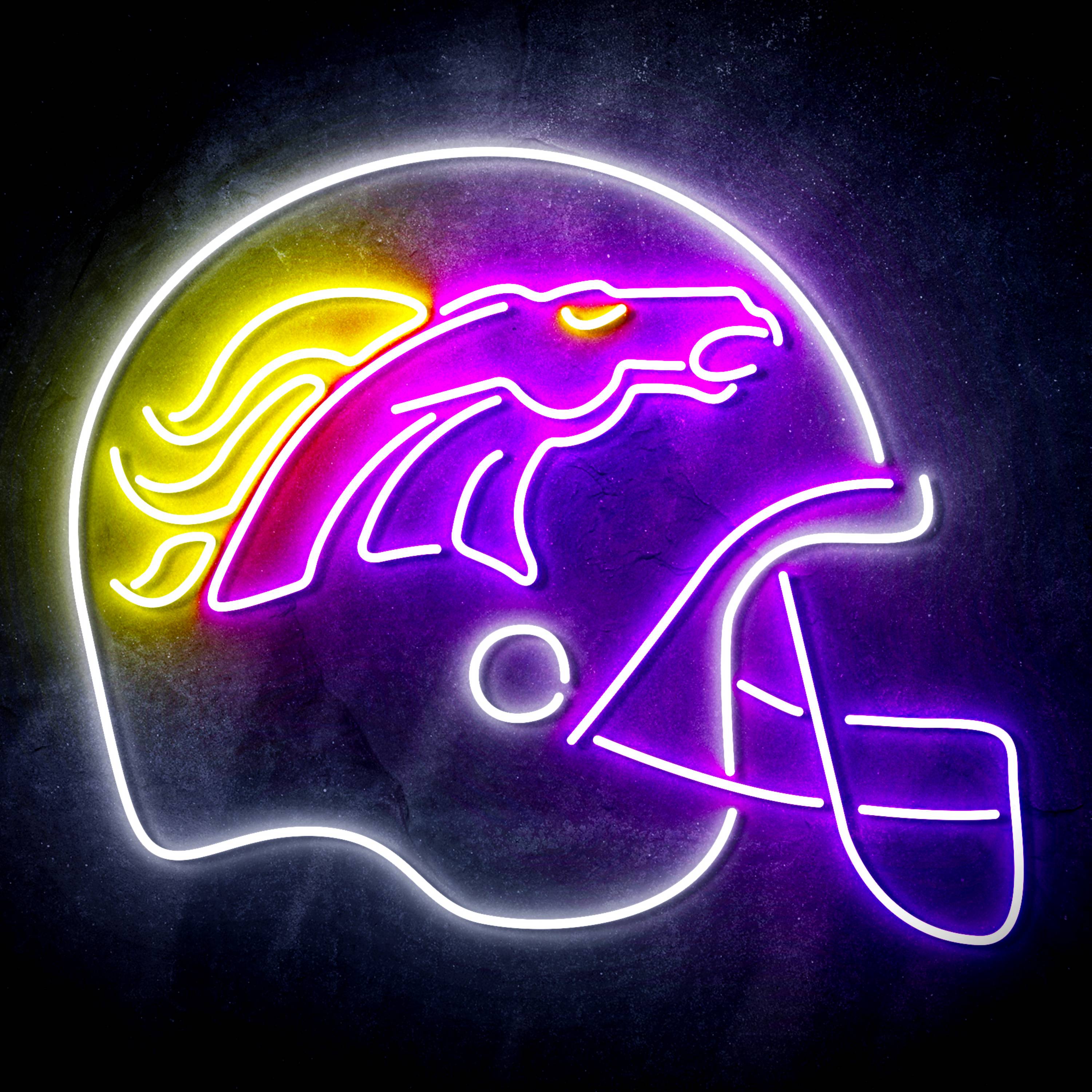 NFL Helmet Denver Broncos Flex Neon-like LED Sign