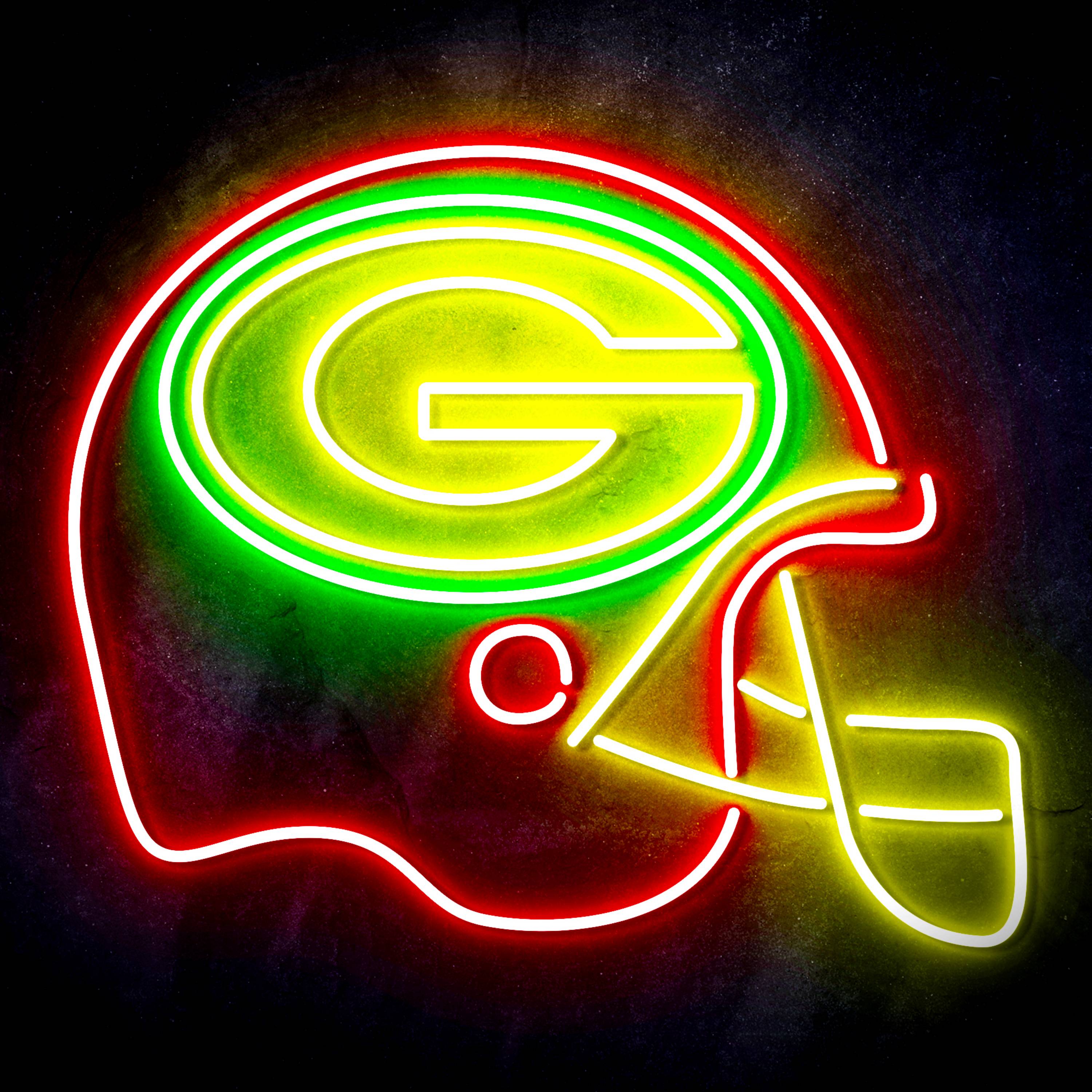 NFL Helmet Green Bay Packers Flex Neon-like LED Sign