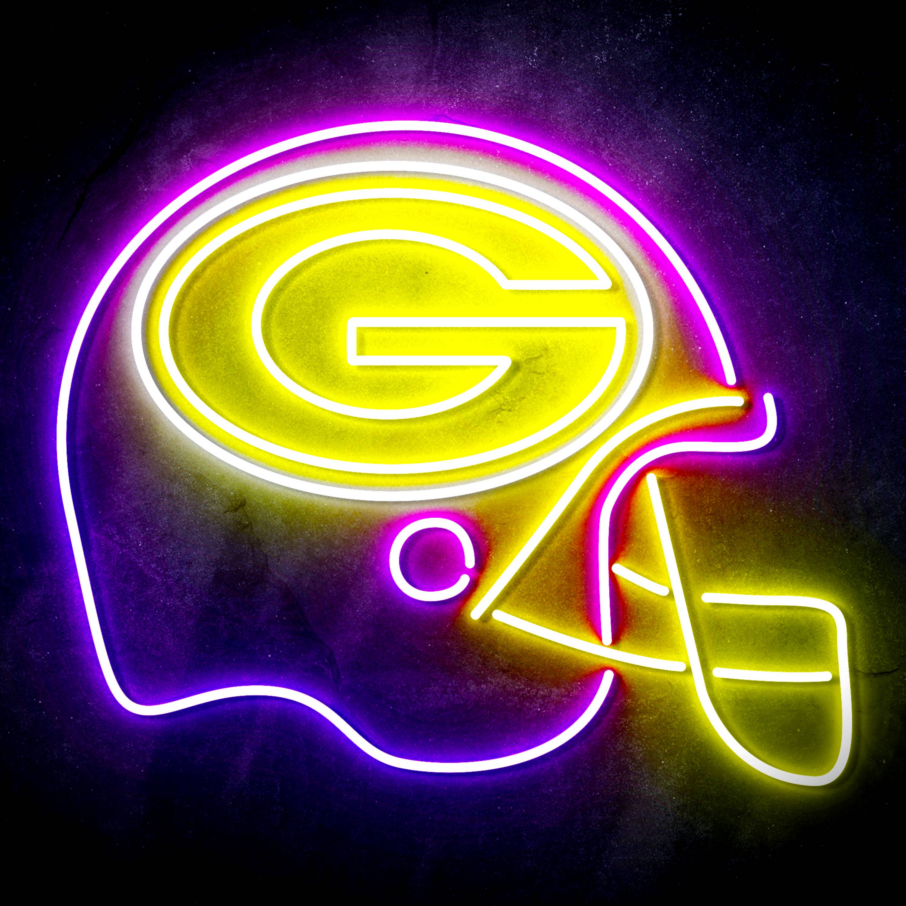 NFL Helmet Green Bay Packers Flex Neon-like LED Sign