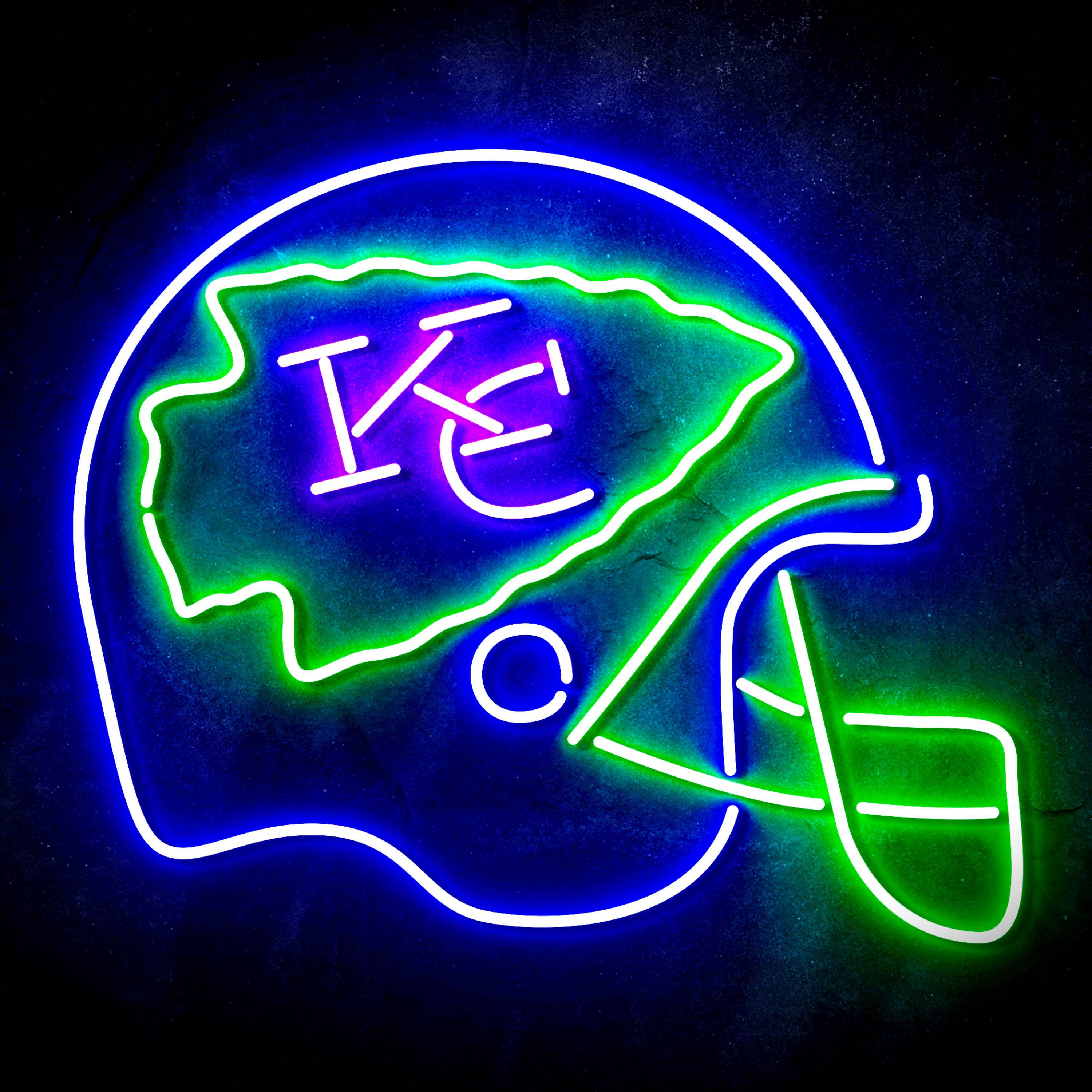 NFL Helmet Kansas City Chiefs Flex Neon-like LED Sign