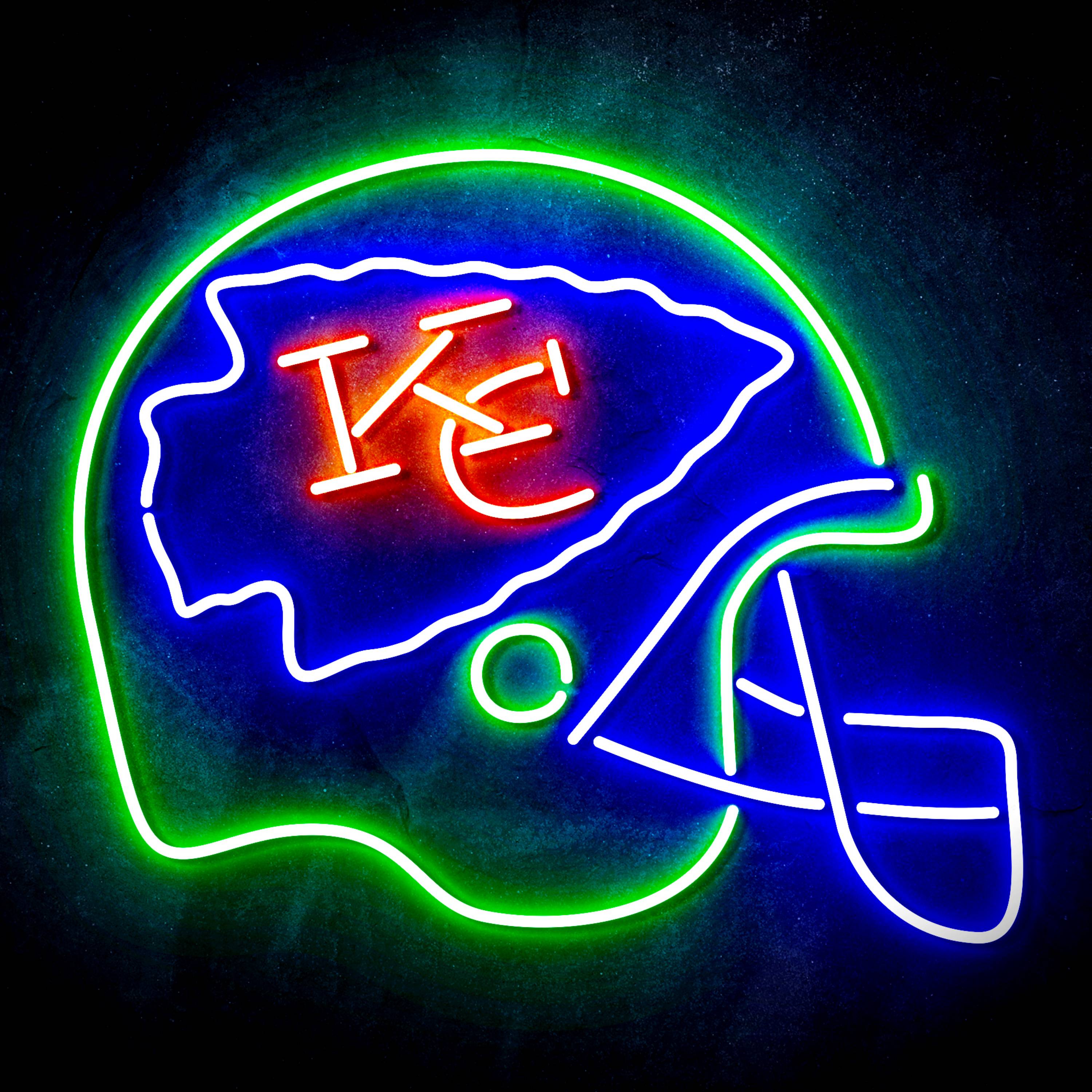 NFL Helmet Kansas City Chiefs Flex Neon-like LED Sign