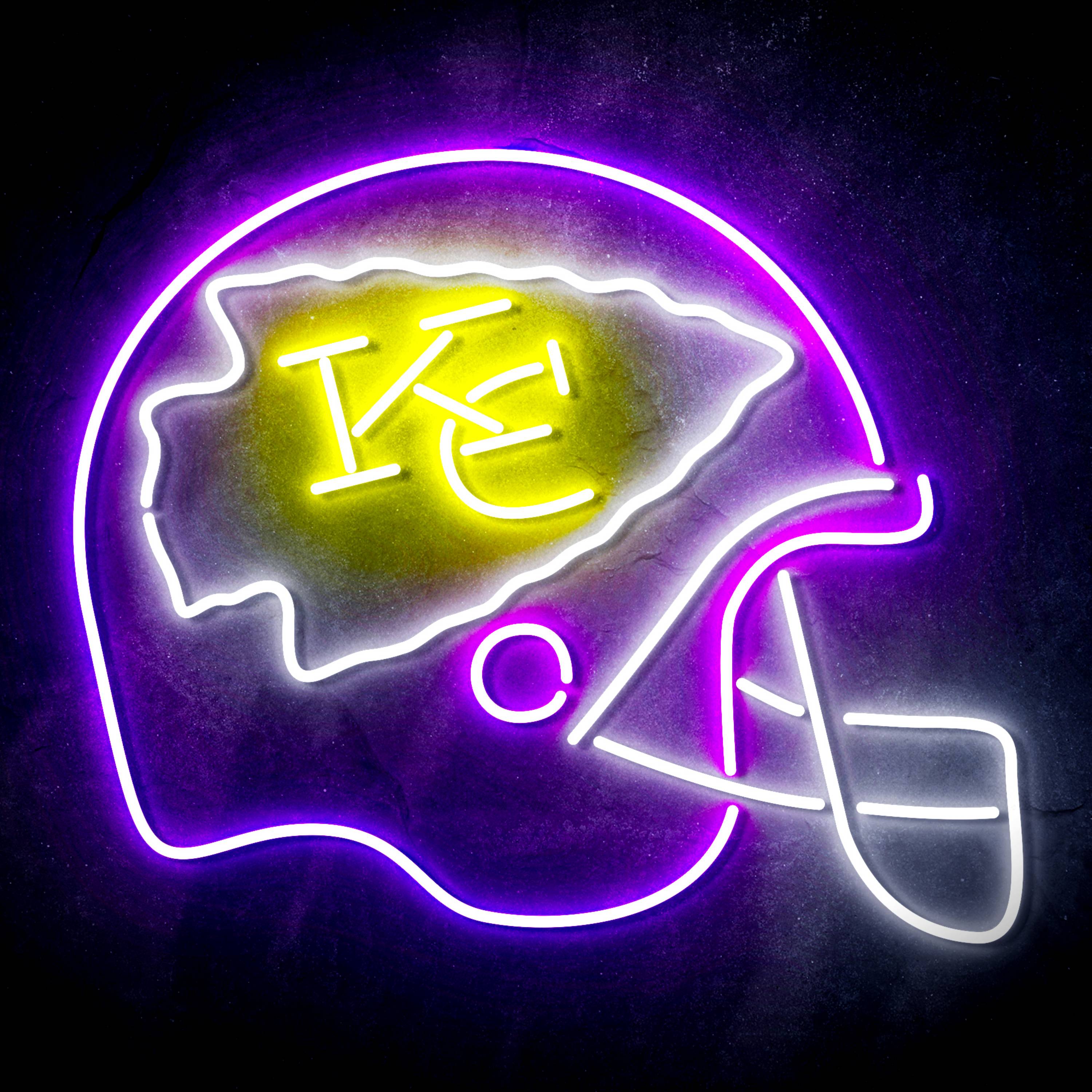 NFL Helmet Kansas City Chiefs Flex Neon-like LED Sign