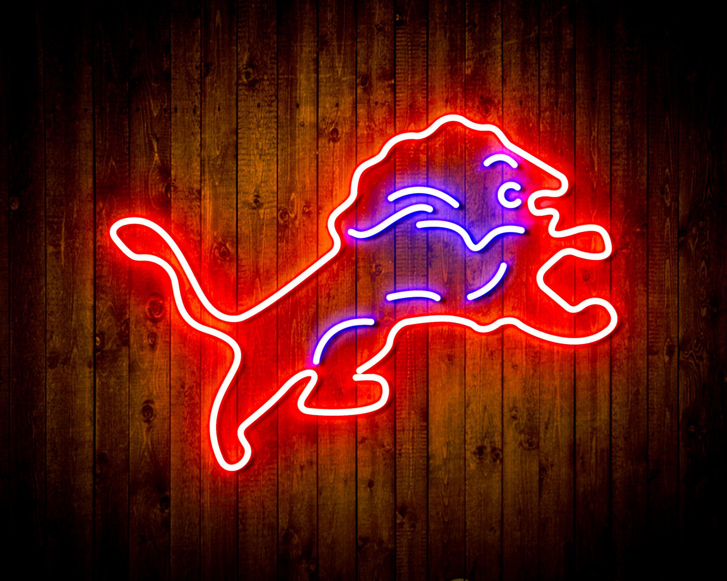 Detroit Lions Sports Bar Neon Flex LED Light Sign