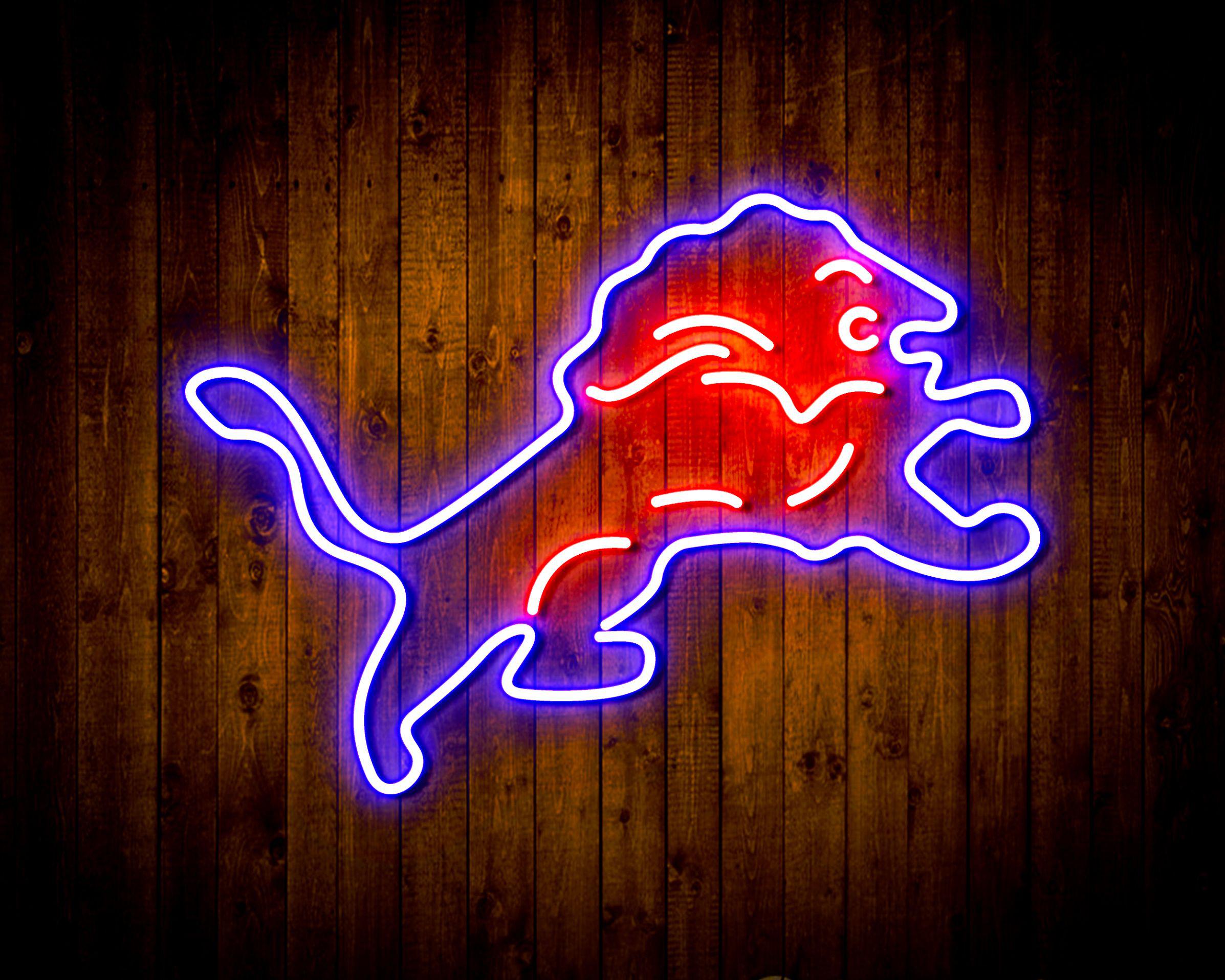 Detroit Lions Neon-Like Flex LED Light Sign Dual Color