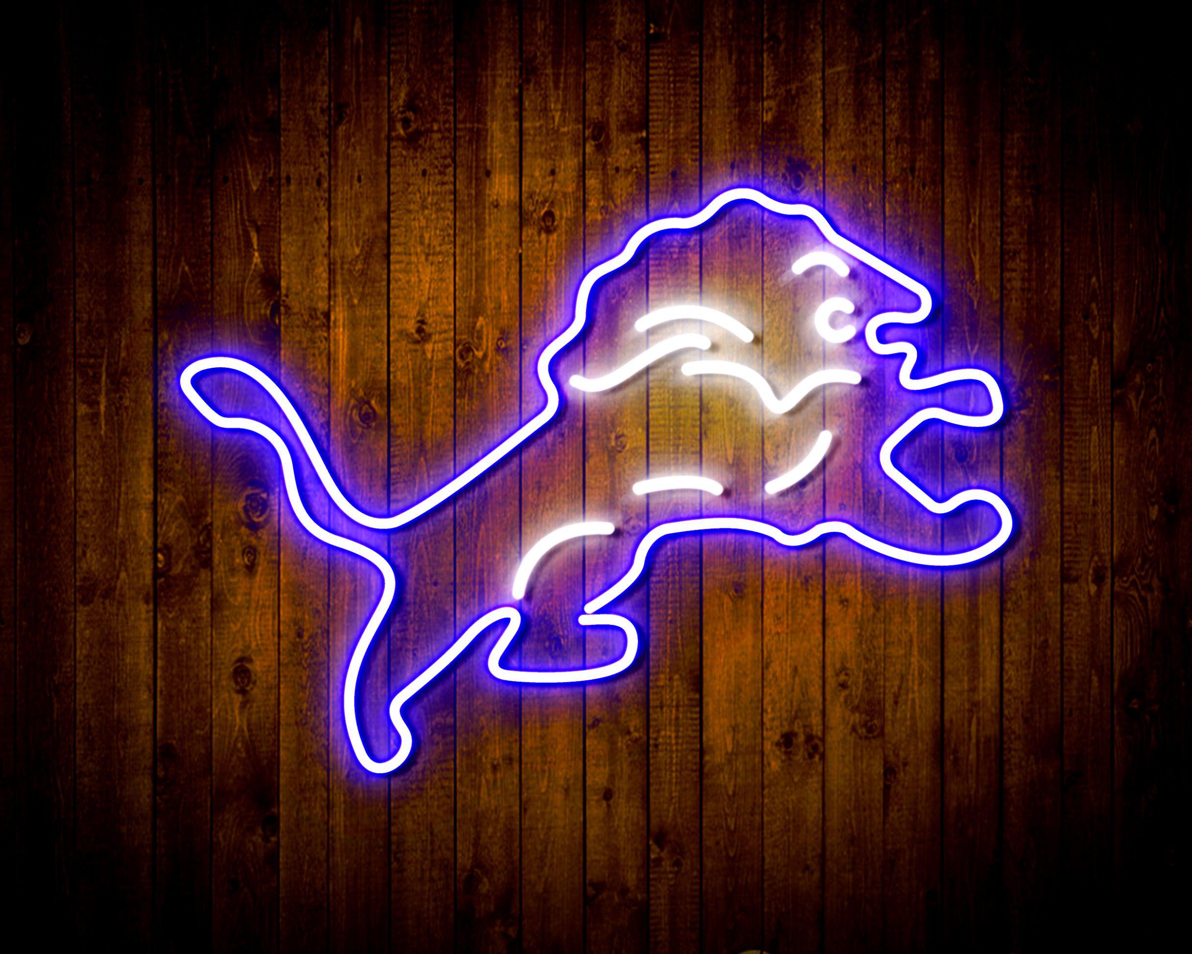 Detroit Lions Neon-Like Flex LED Light Sign Dual Color - ProLedSign