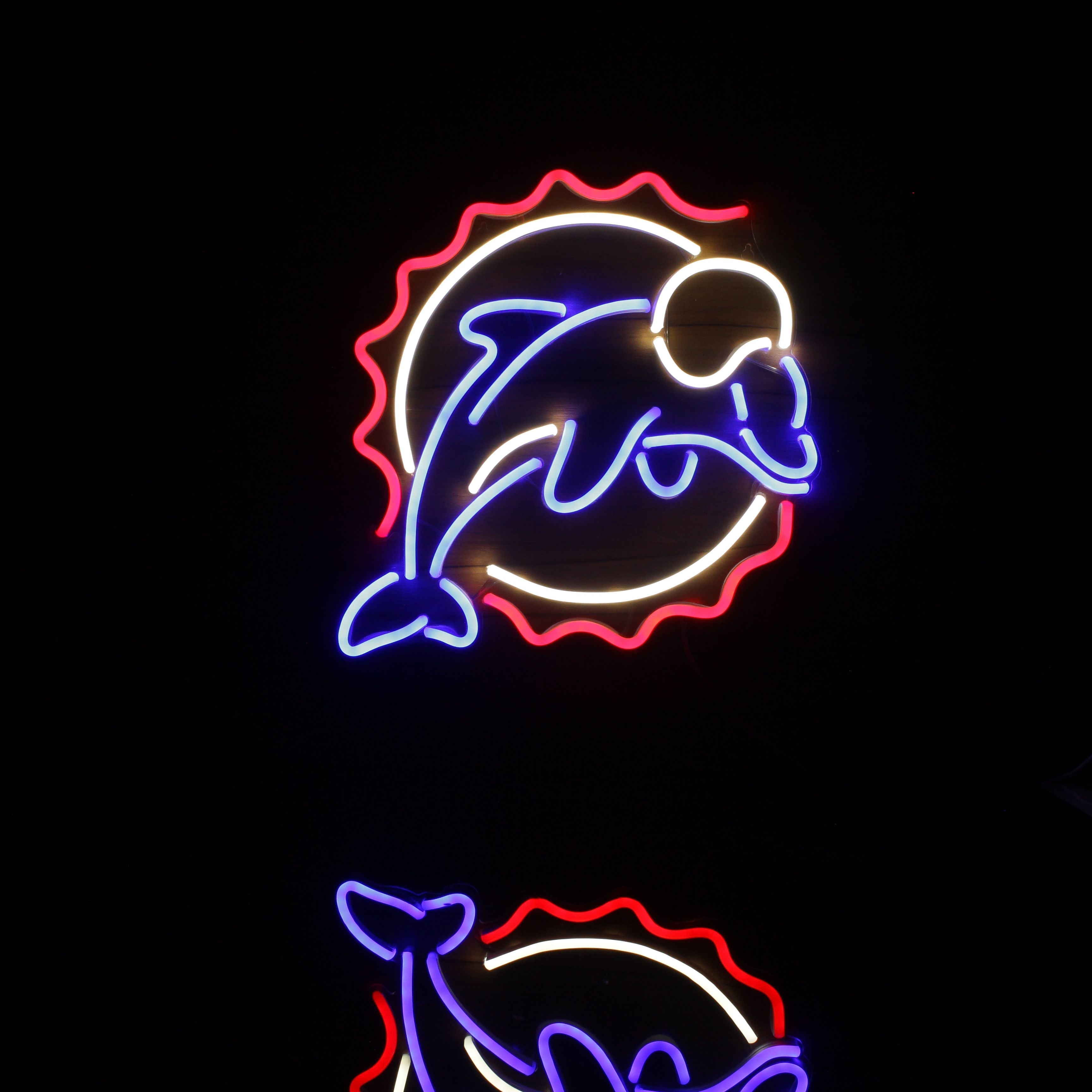 Miami Dolphins Neon-Like Flex LED Sign Multi Color - ProLedSign