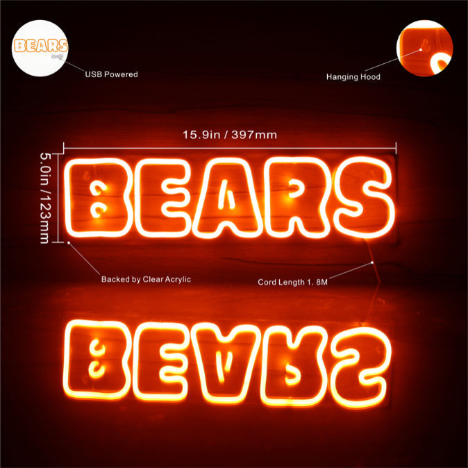 NFL Chicago BEARS Handmade Neon Flex LED Sign - ProLedSign