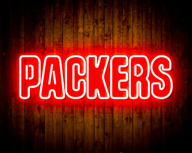 NFL Green Bay PACKERS Handmade Neon Flex Led Light Sign