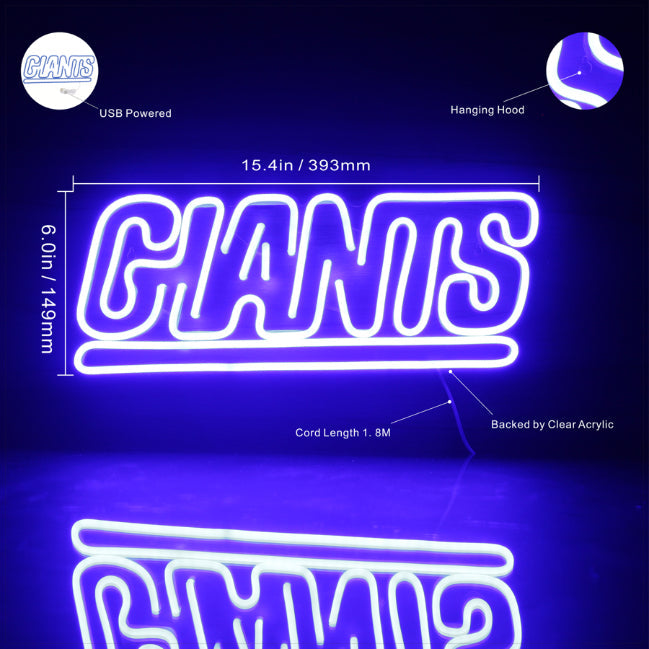 NFL New York Giants Handmade Neon Flex LED Light Sign - led lab cave