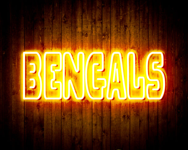 NFL Cincinnati BENGALS Handmade Neon Flex Led Light Sign