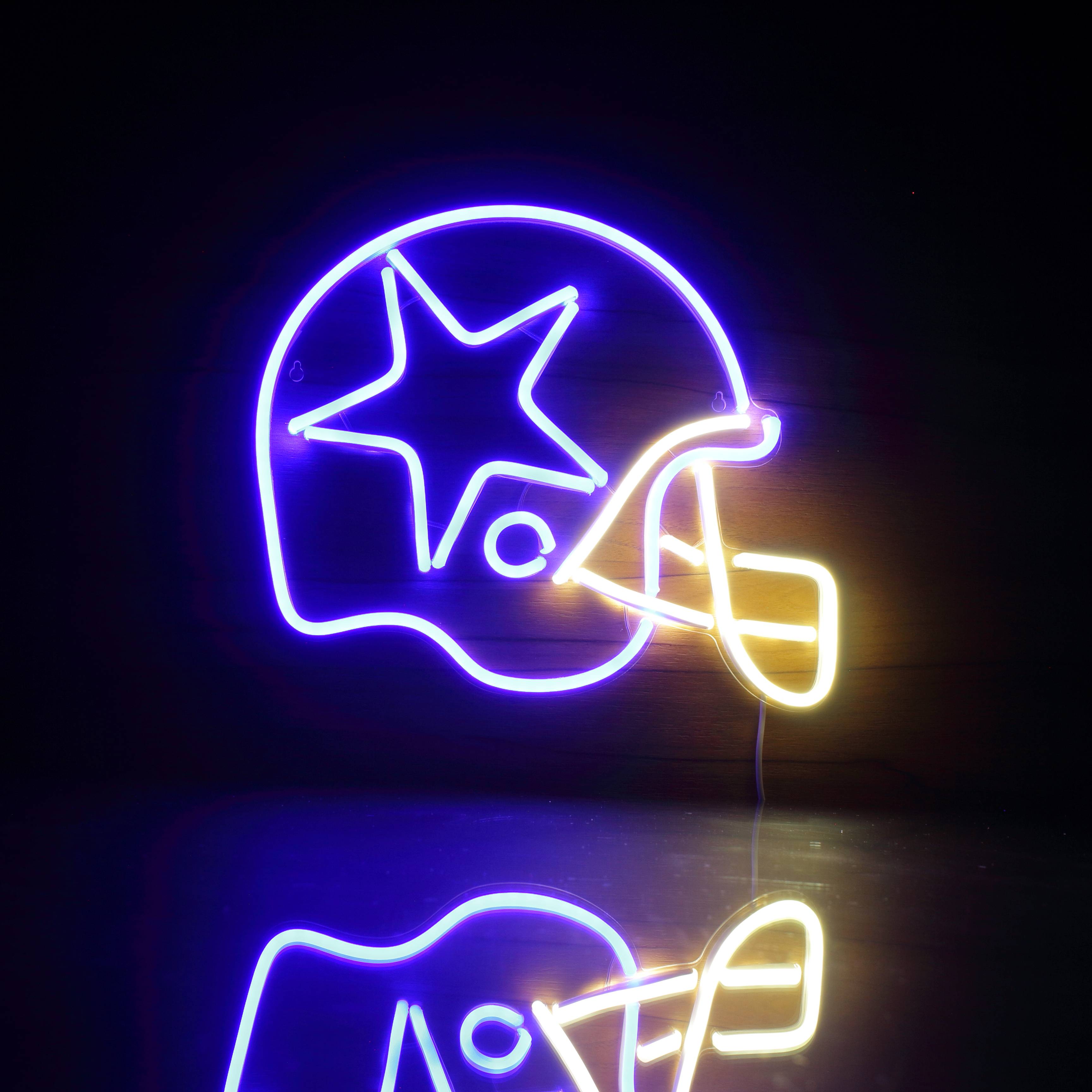 NFL Helmet Dallas Cowboys Bar Neon Flex LED Light Sign