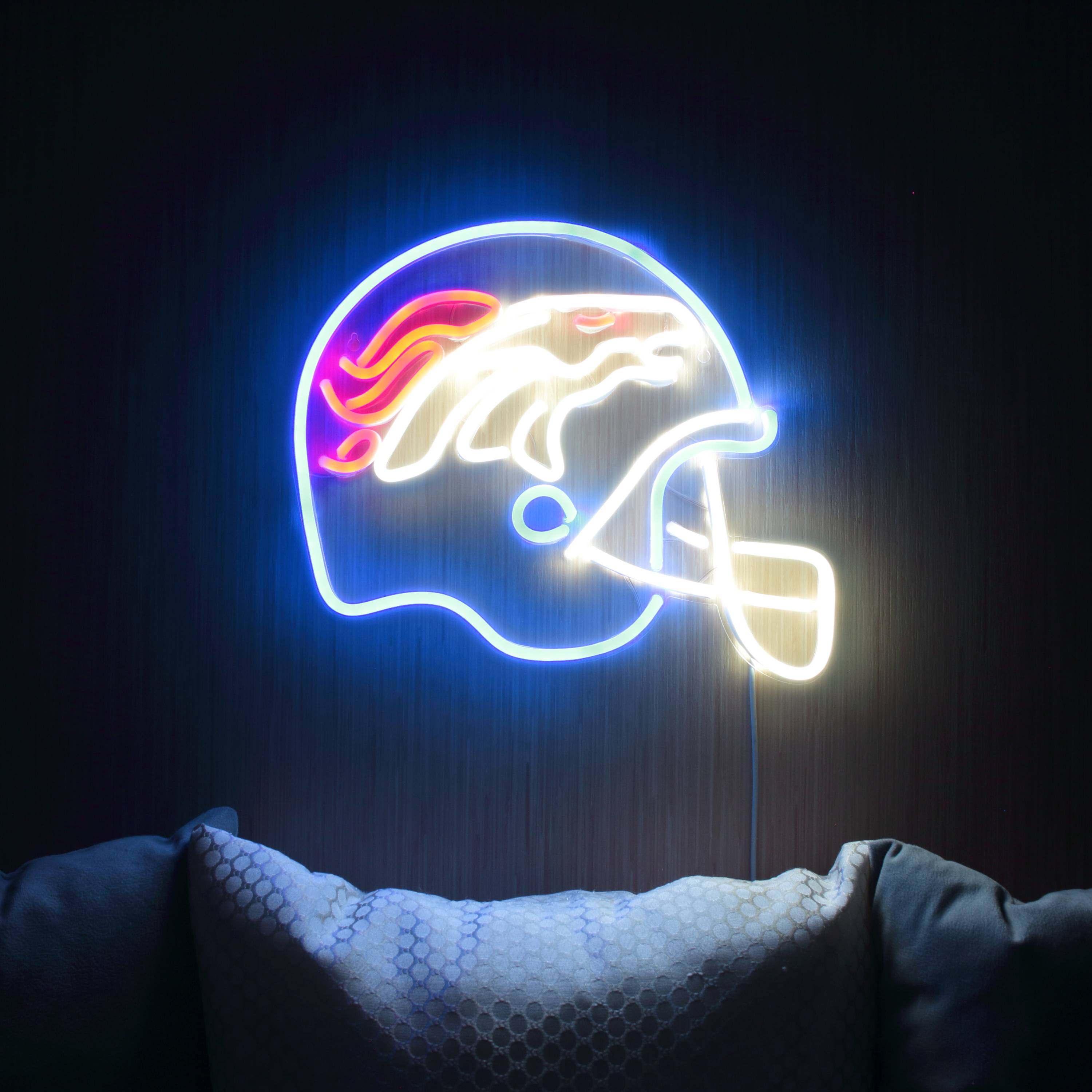 NFL Helmet Denver Broncos Large Flex Led Light Sign